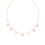 Name Necklace with Star Detailing in Diamond Pavé