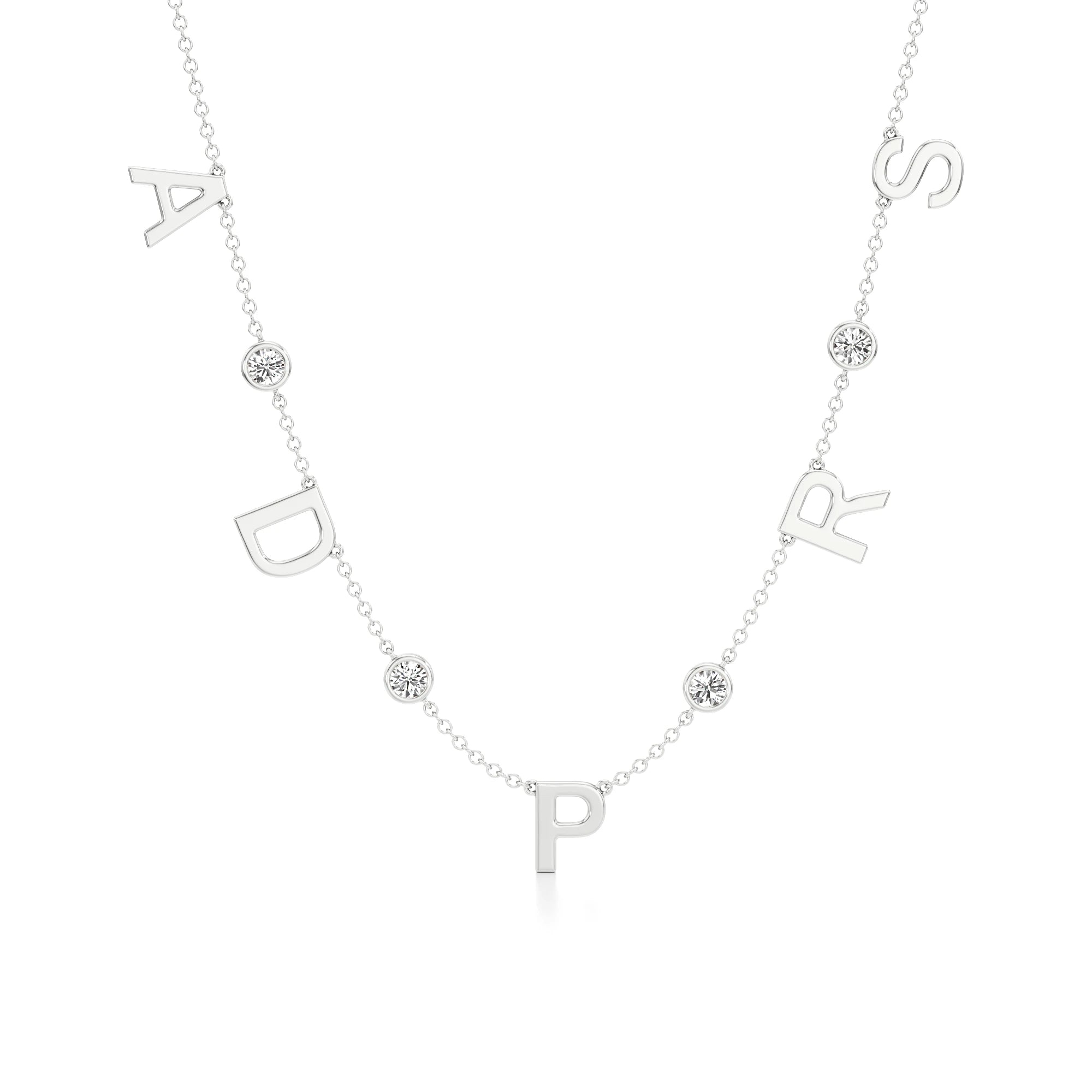 Multi Initial Necklace with Diamond Detailing