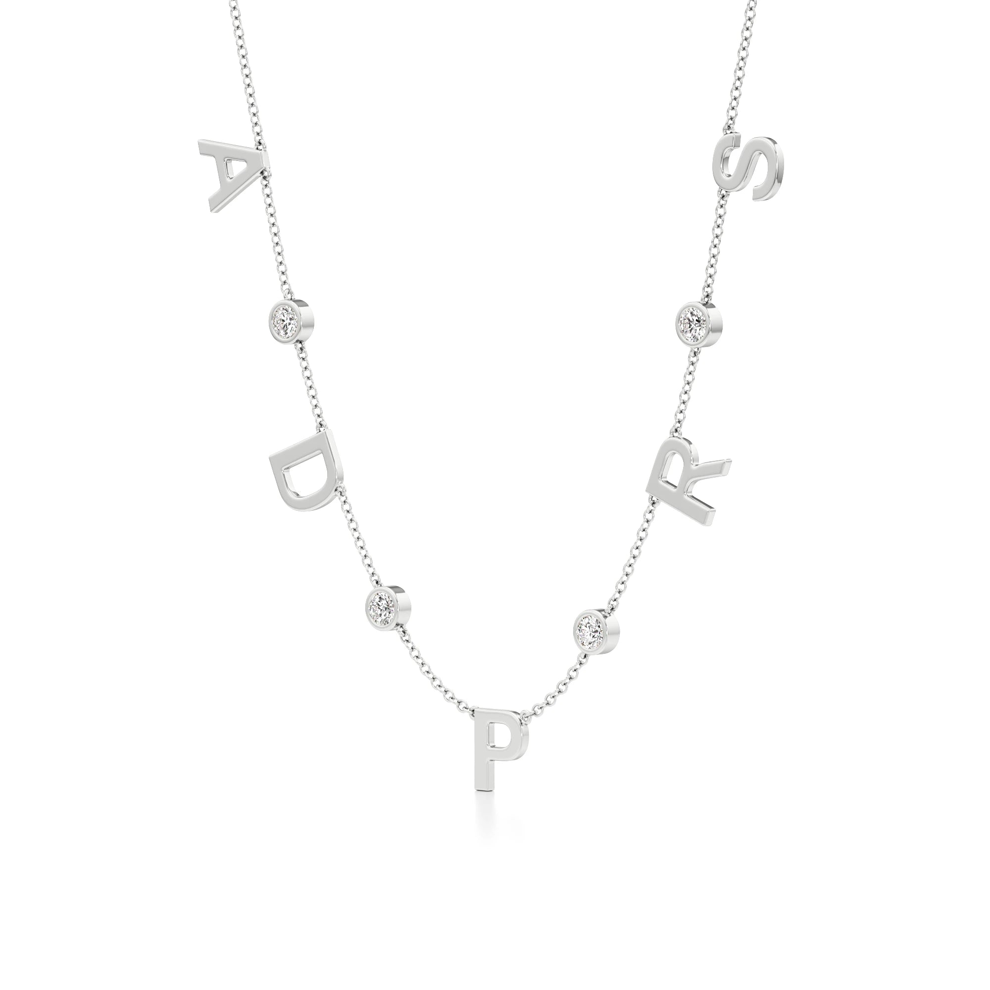 Multi Initial Necklace with Diamond Detailing