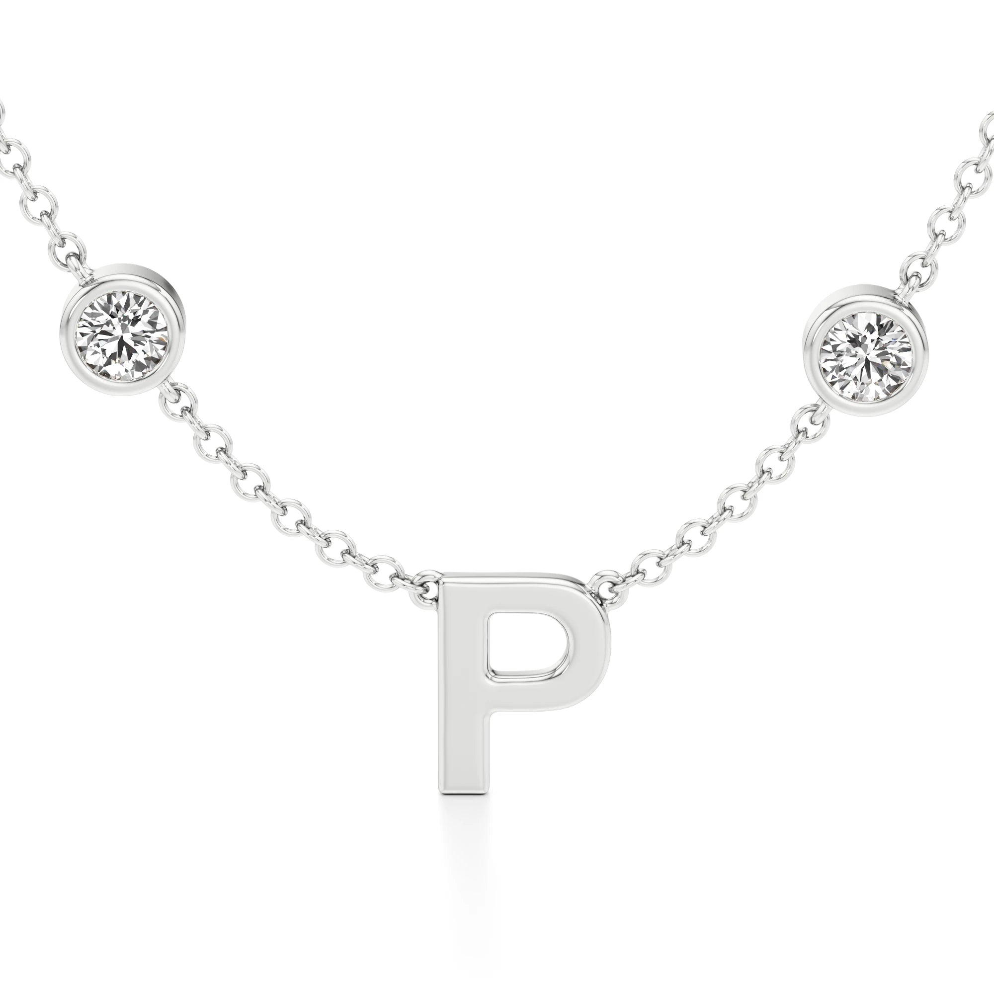 Multi Initial Necklace with Diamond Detailing