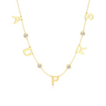 Multi Initial Necklace with Diamond Detailing