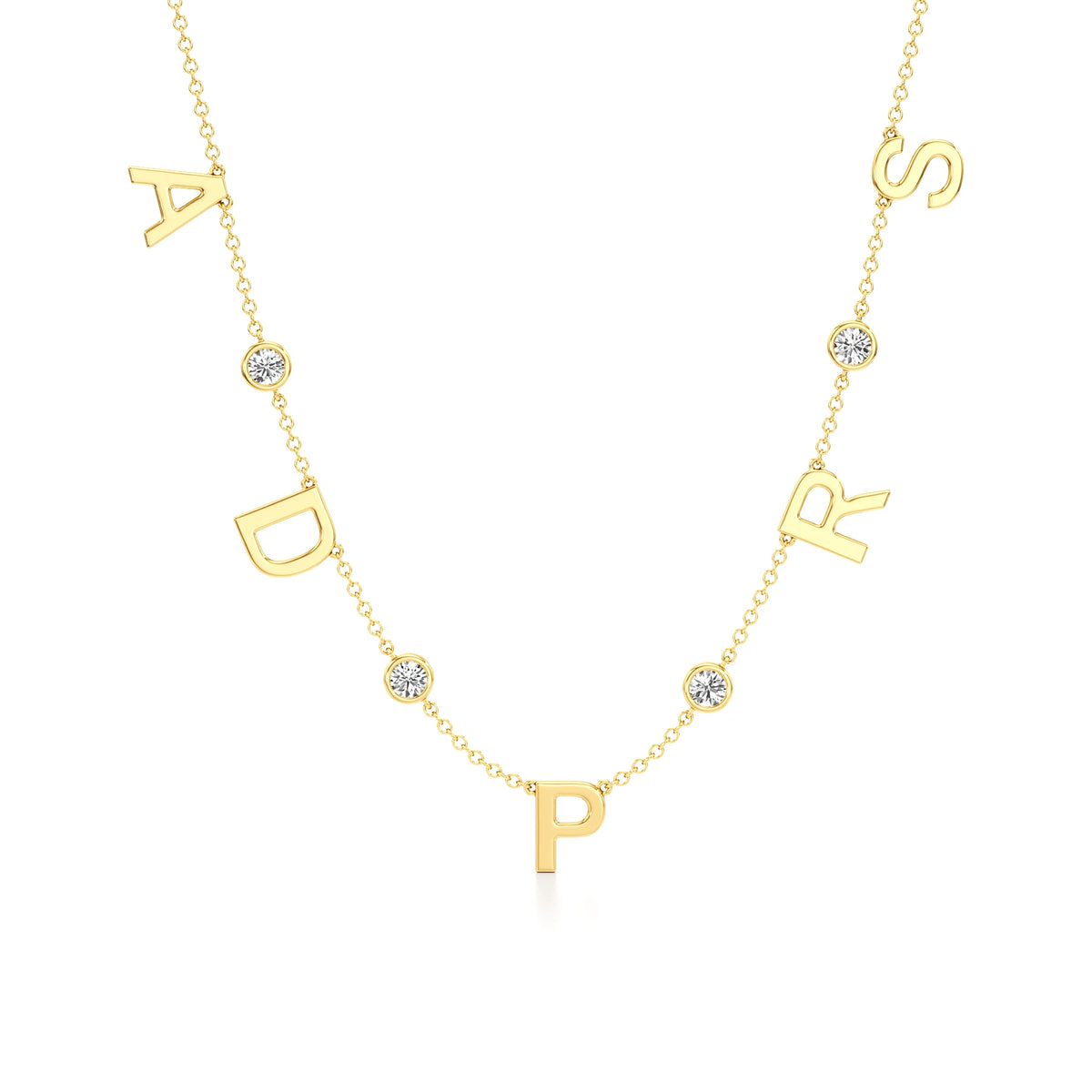 Multi Initial Necklace with Diamond Detailing