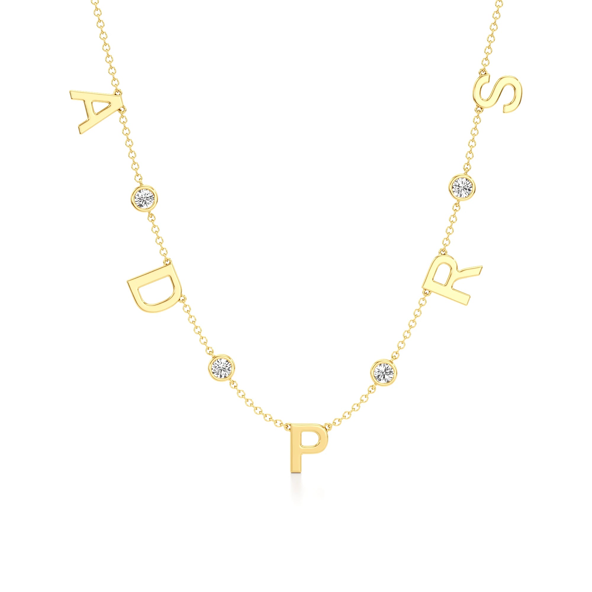 Multi Initial Necklace with Diamond Detailing
