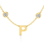 Multi Initial Necklace with Diamond Detailing