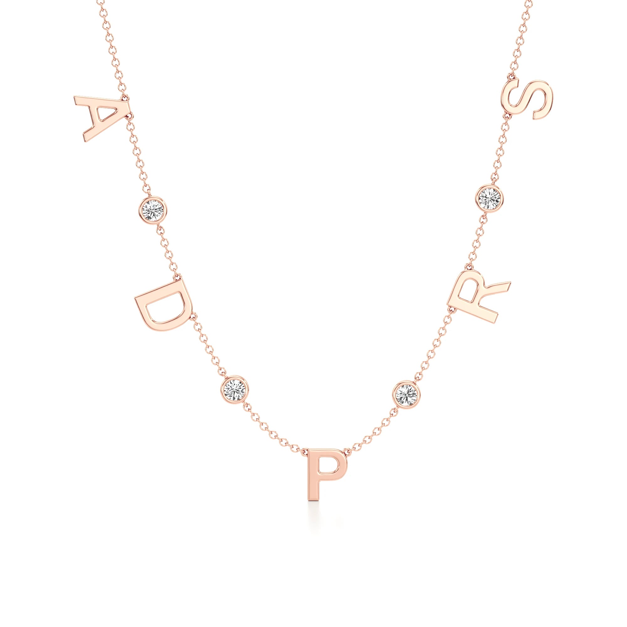 Multi Initial Necklace with Diamond Detailing