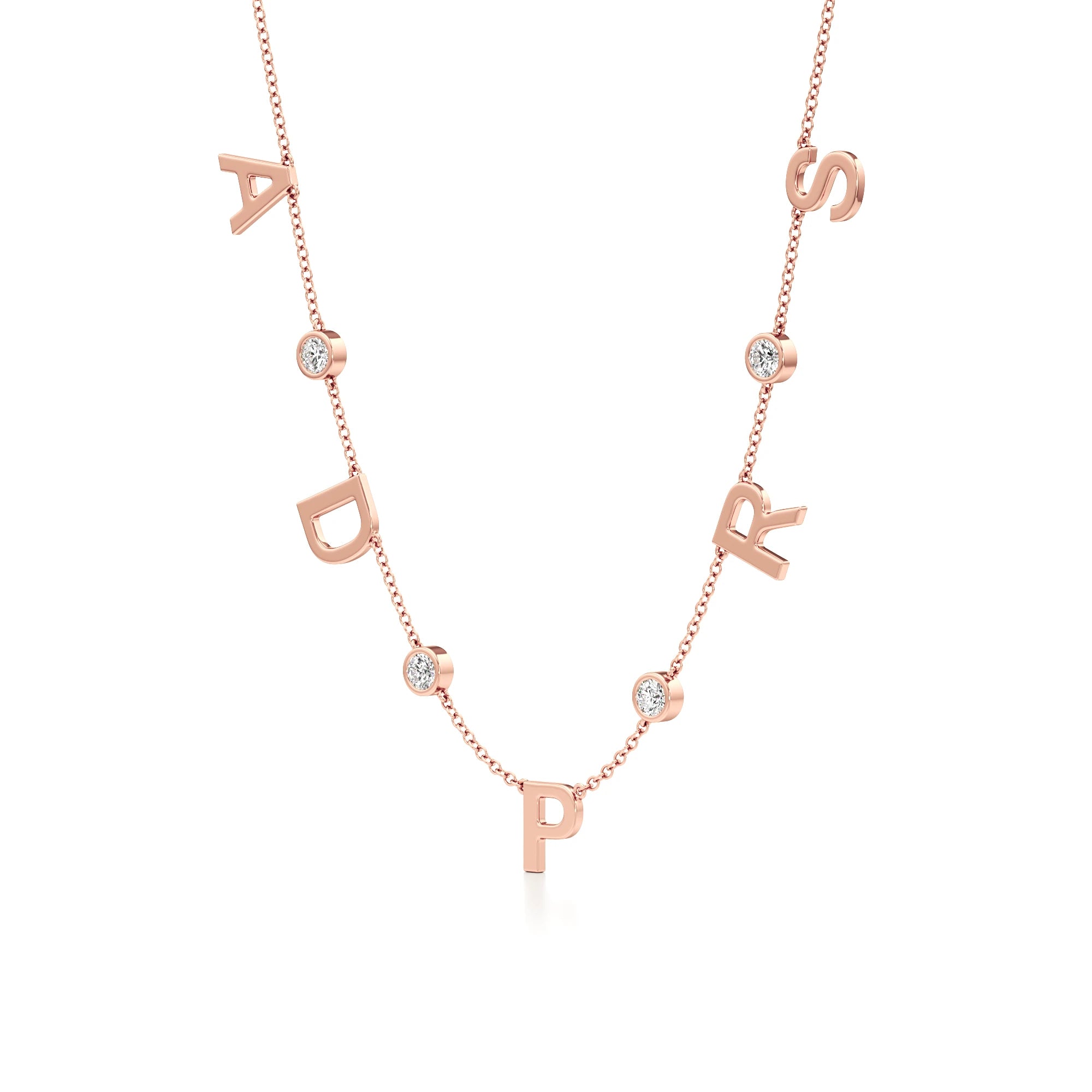 Multi Initial Necklace with Diamond Detailing