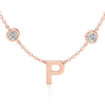 Multi Initial Necklace with Diamond Detailing