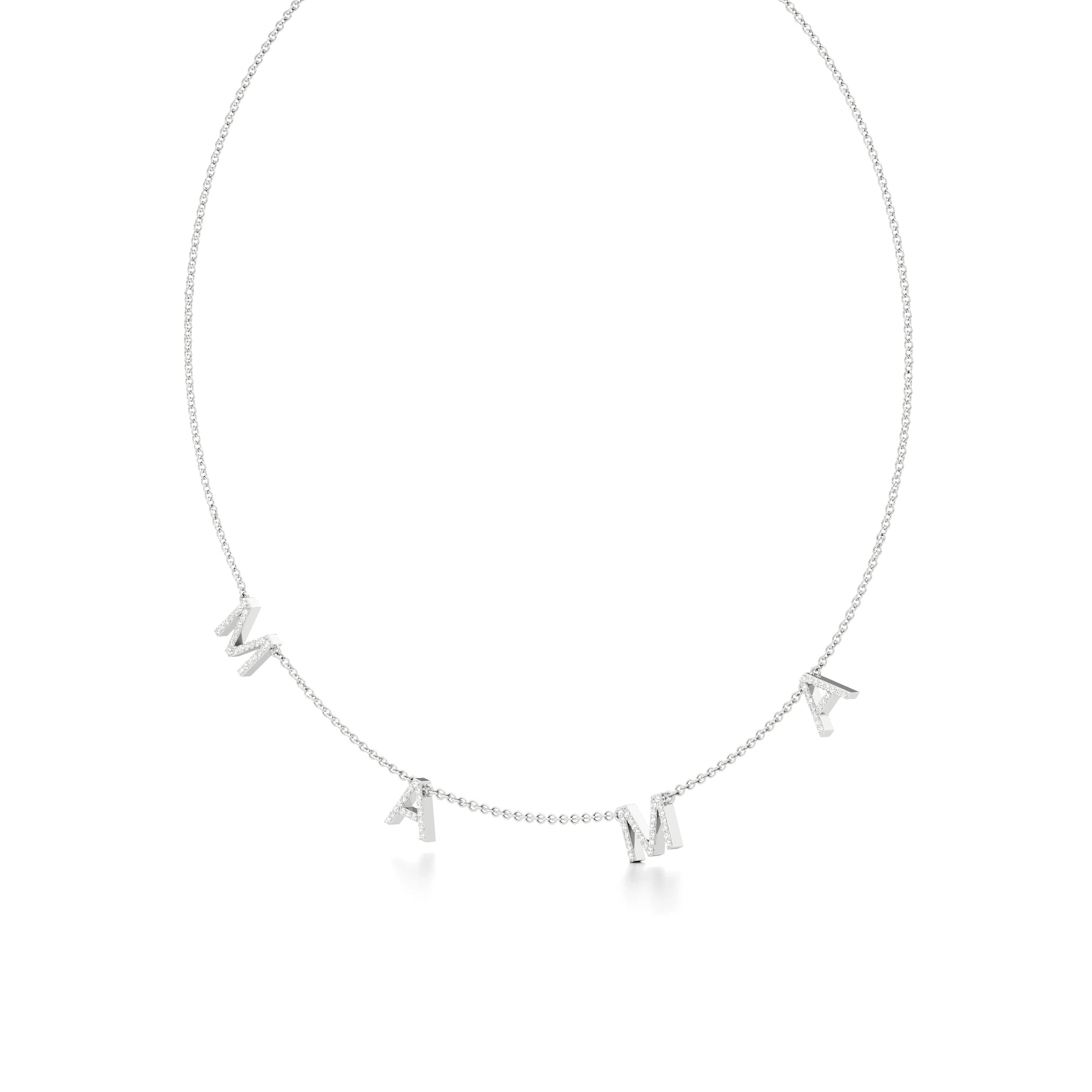 Mama Necklace in Diamond Pavé