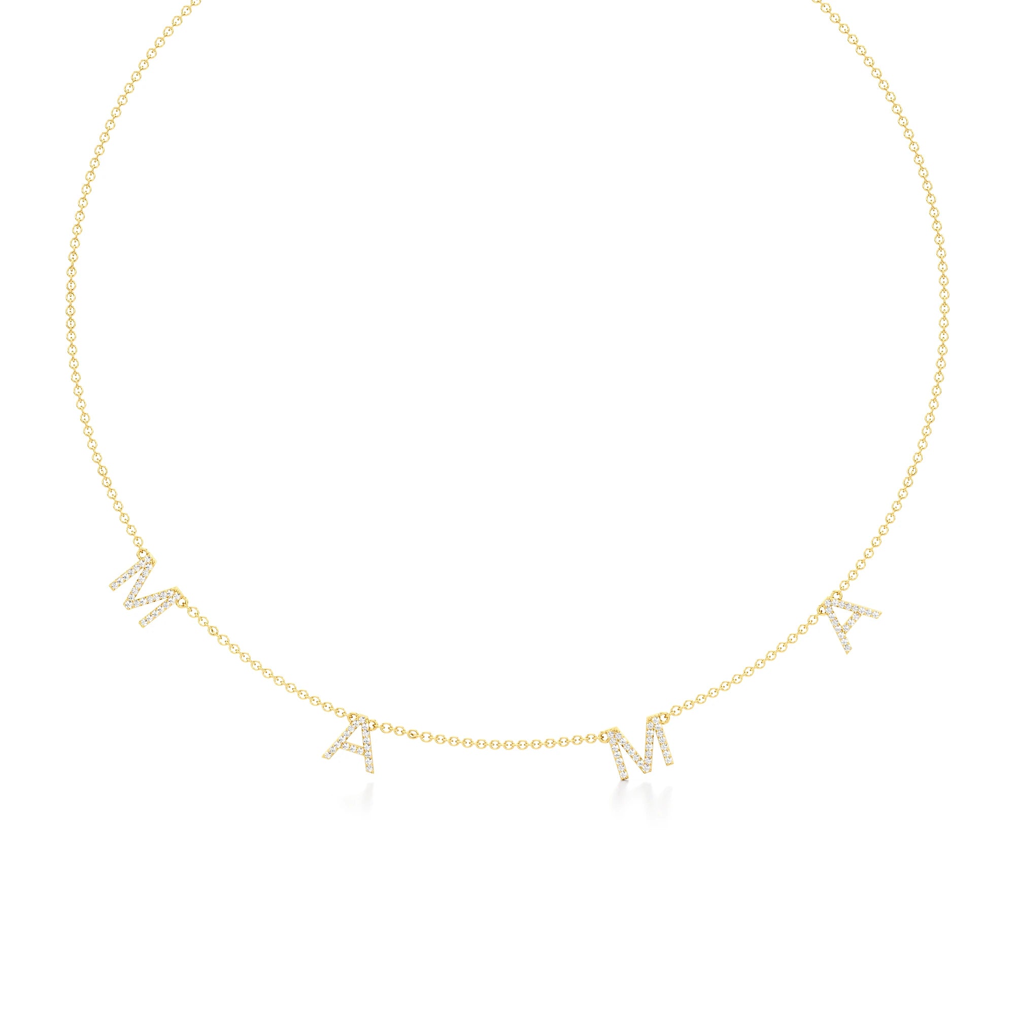 Mama Necklace in Diamond Pavé