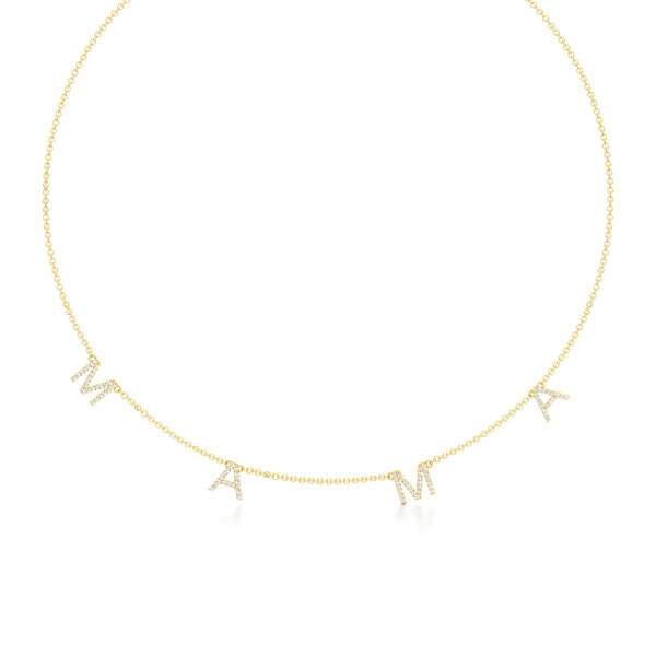 Mama Necklace in Diamond Pavé