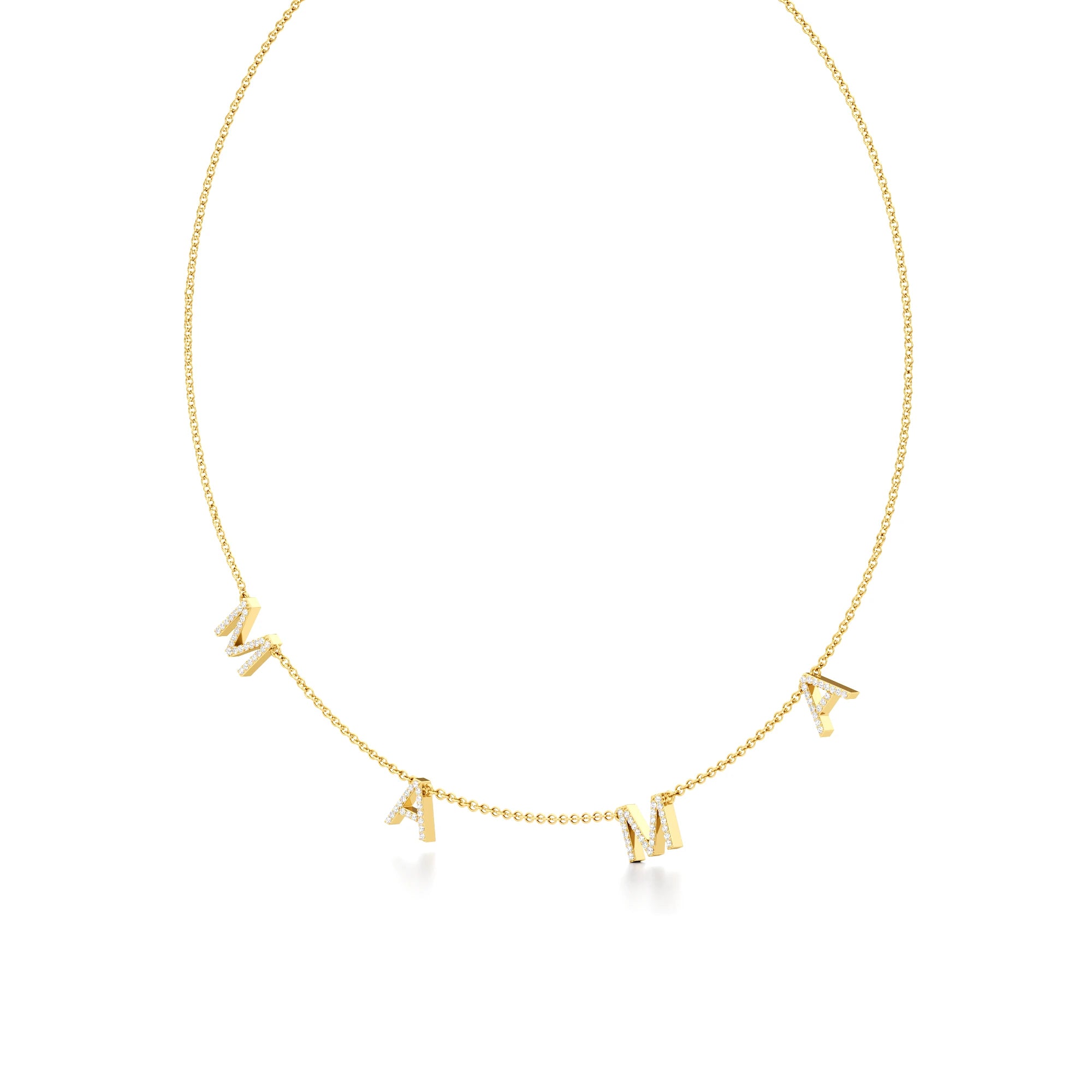 Mama Necklace in Diamond Pavé