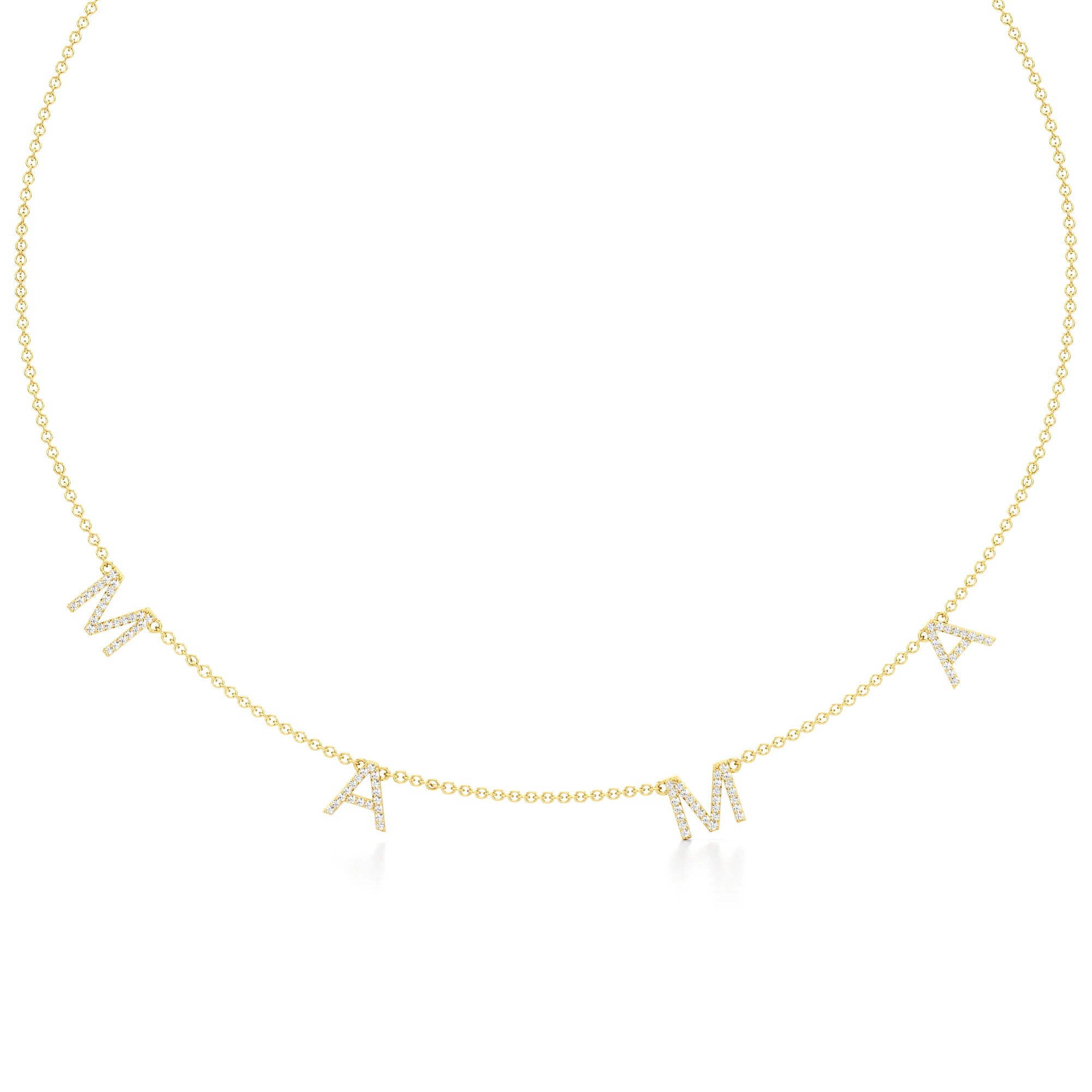 Mama Necklace in Diamond Pavé