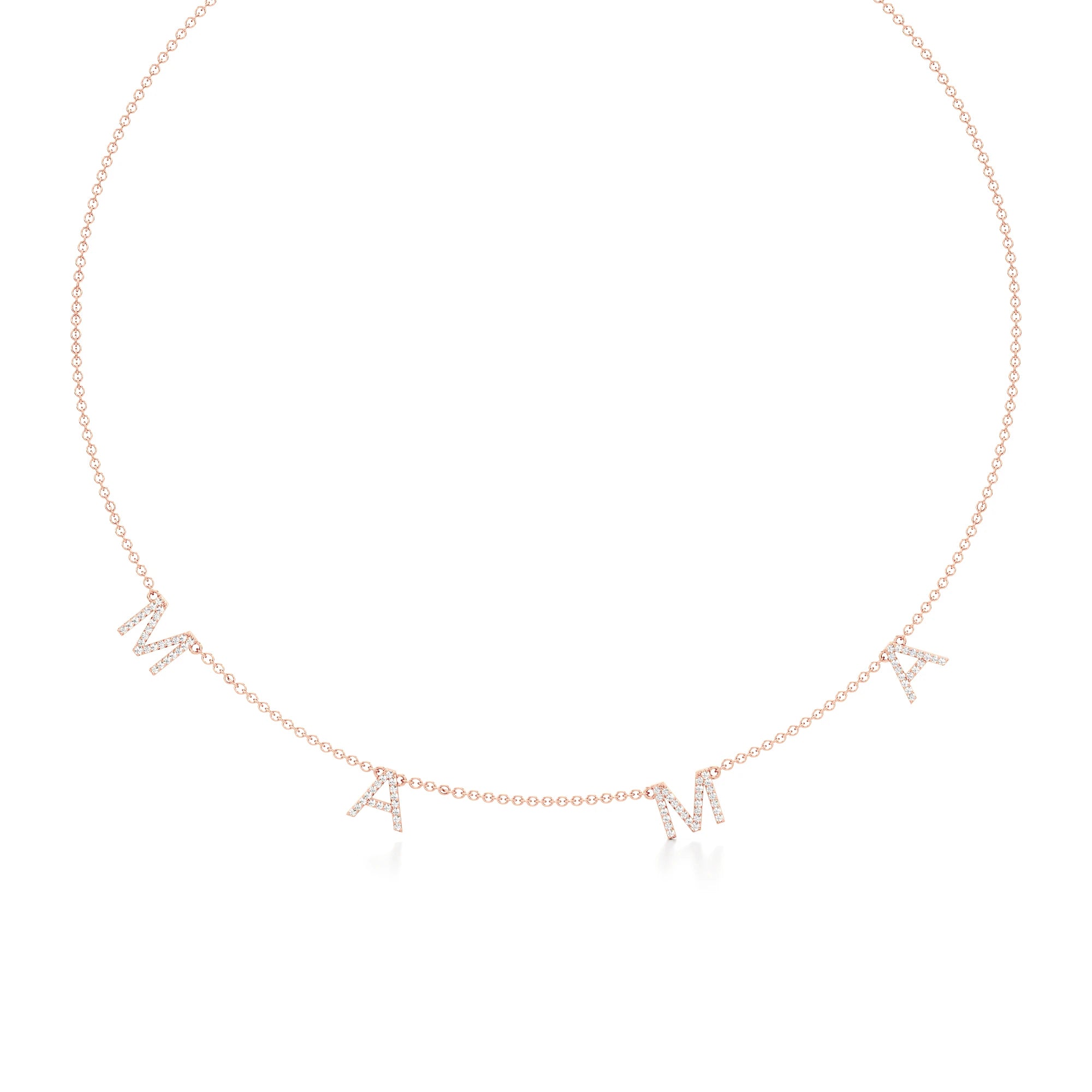 Mama Necklace in Diamond Pavé