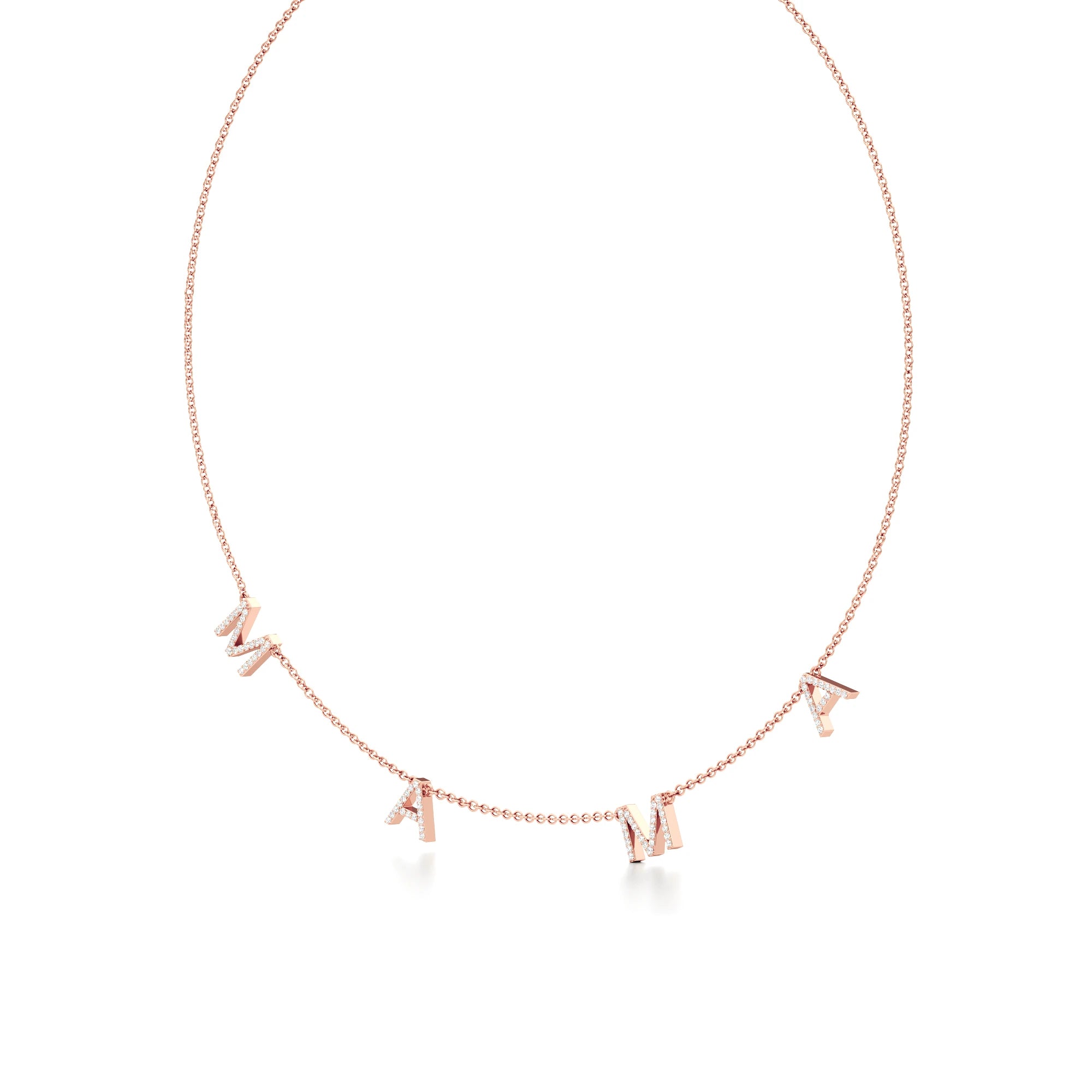 Mama Necklace in Diamond Pavé