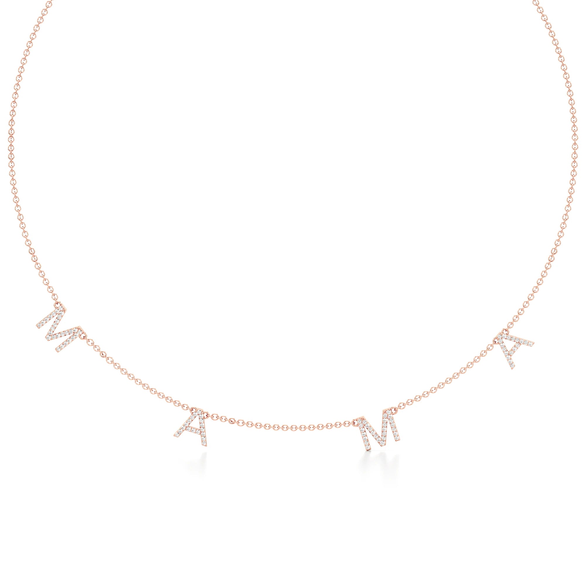 Mama Necklace in Diamond Pavé