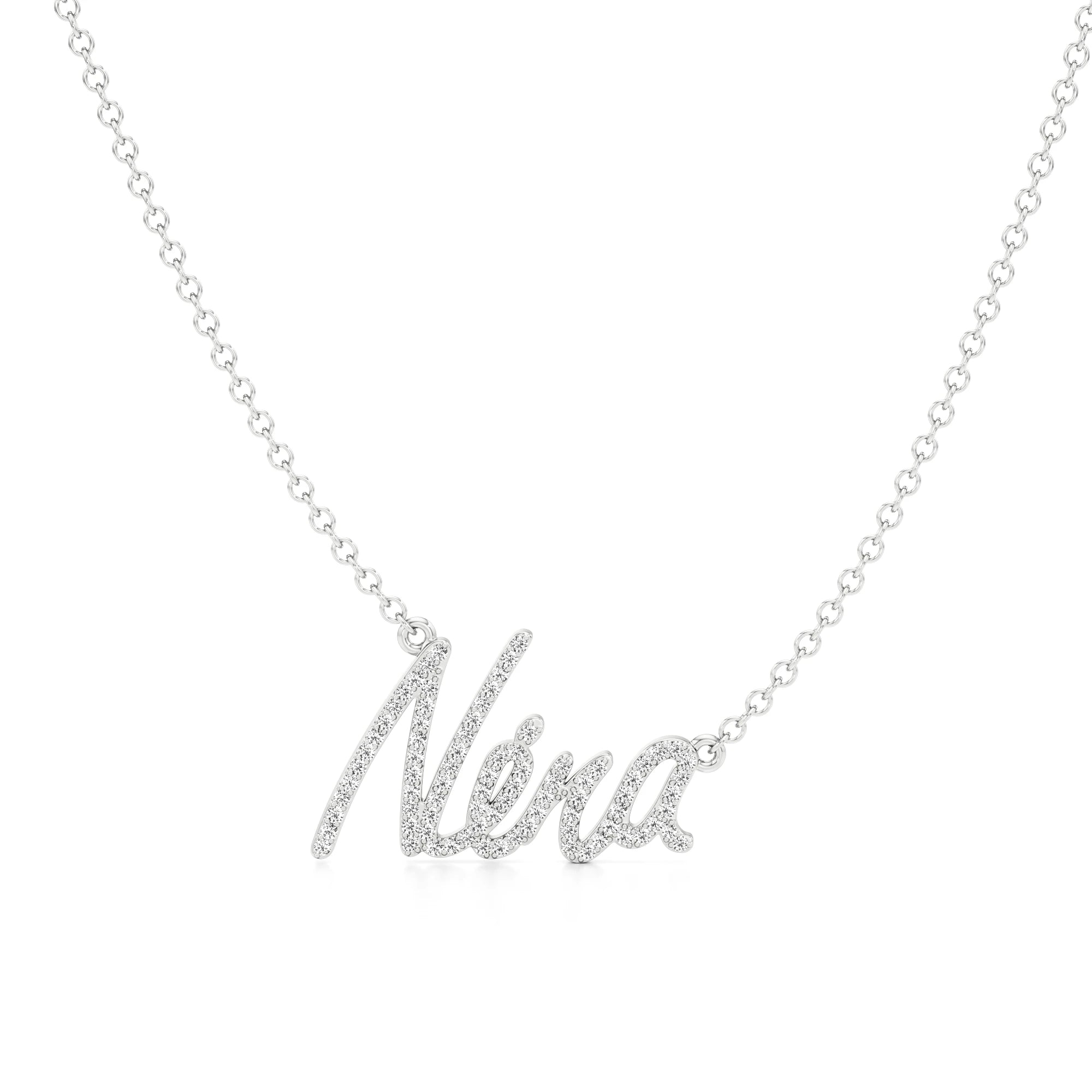 Name Necklace in Diamond Pavé