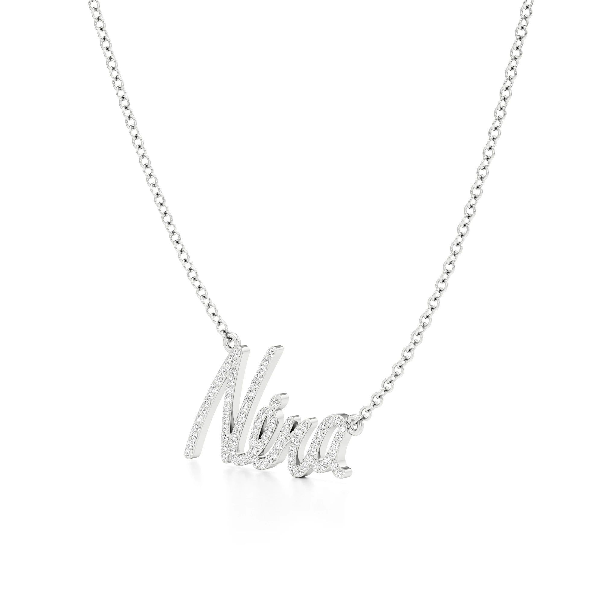 Name Necklace in Diamond Pavé