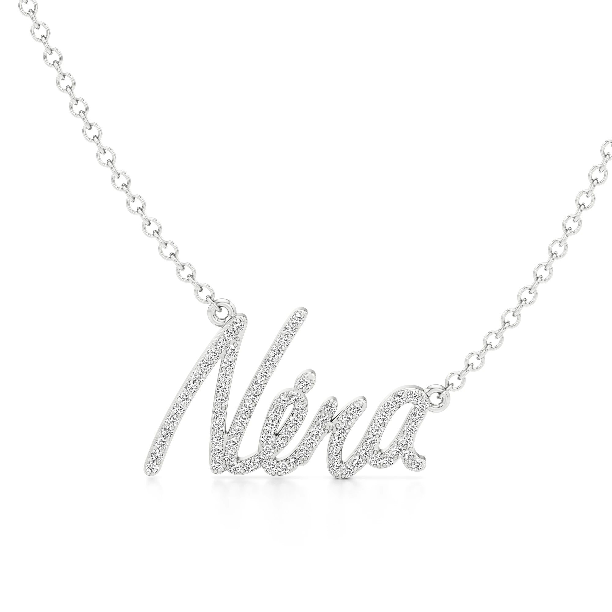Name Necklace in Diamond Pavé
