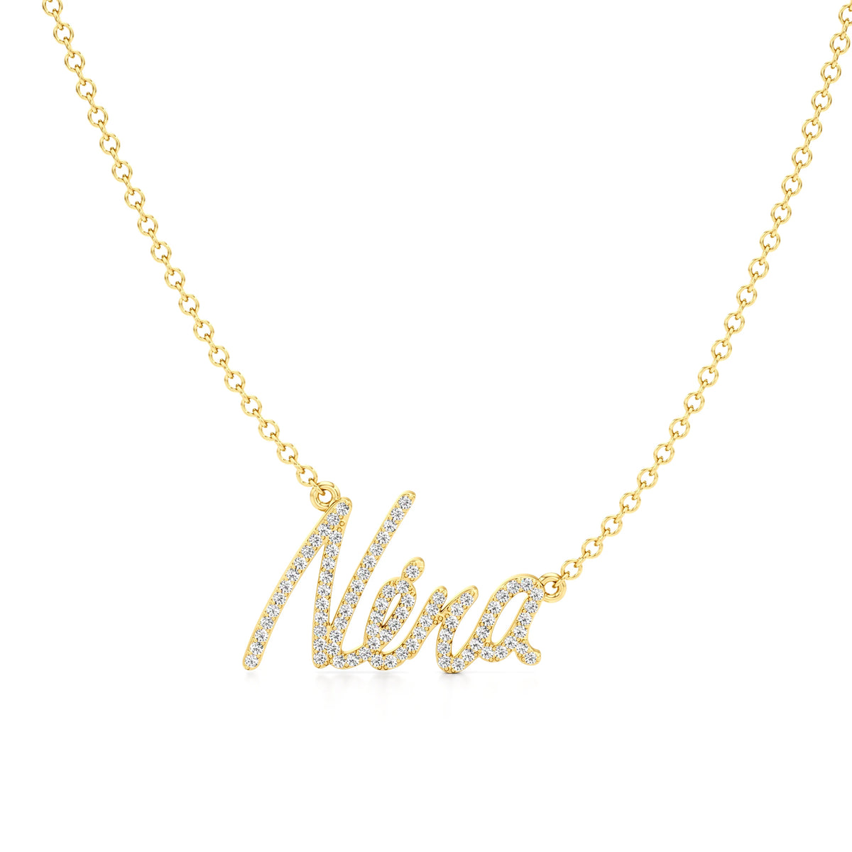 Name Necklace in Diamond Pavé