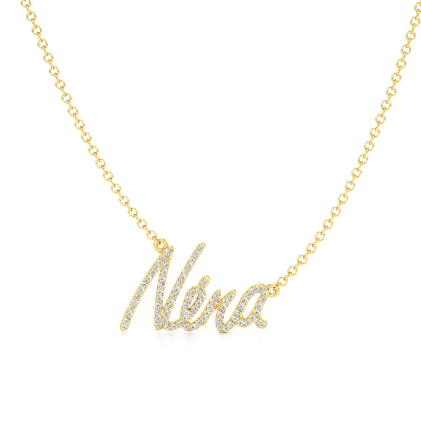 Name Necklace in Diamond Pavé
