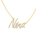 Name Necklace in Diamond Pavé