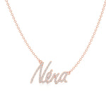 Name Necklace in Diamond Pavé