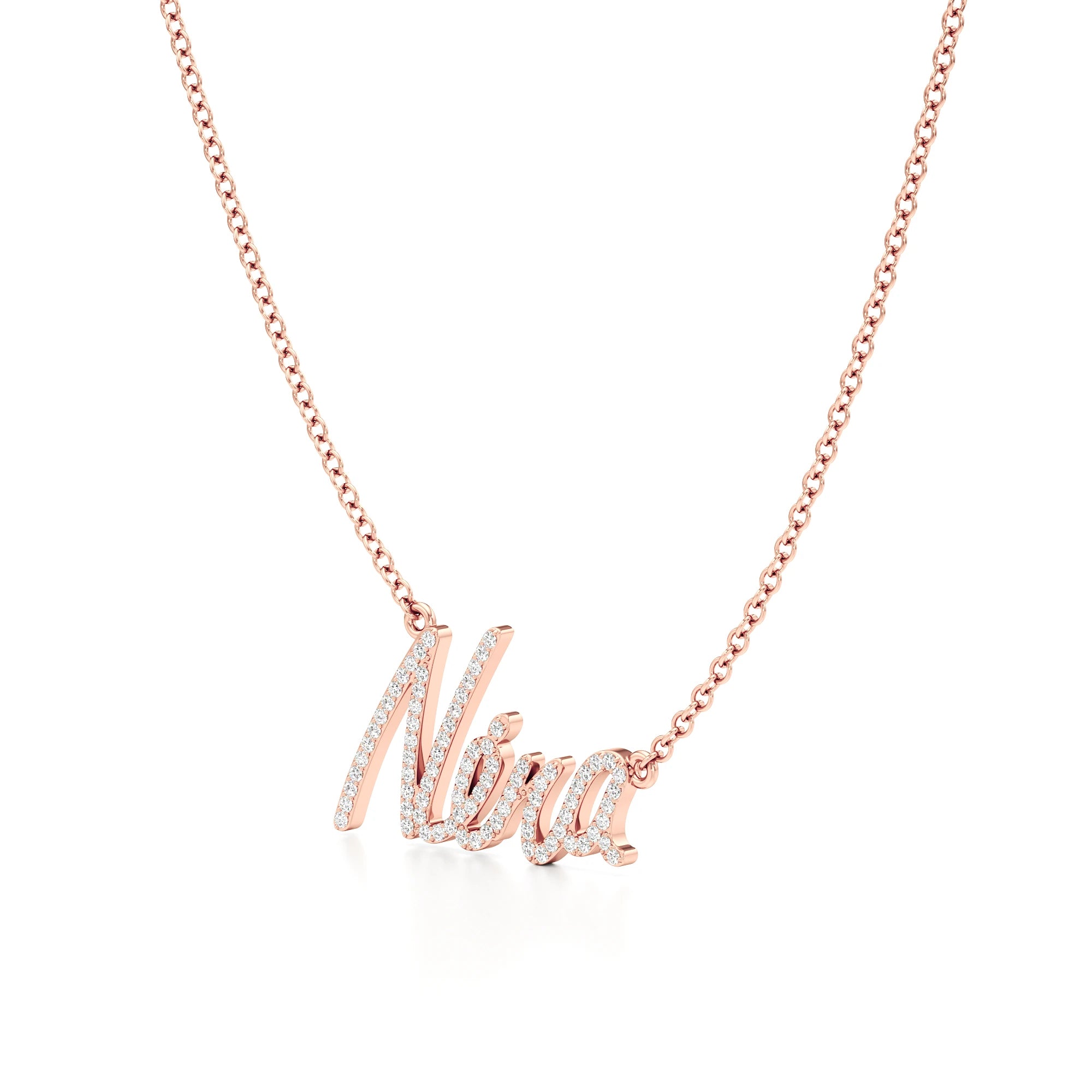 Name Necklace in Diamond Pavé