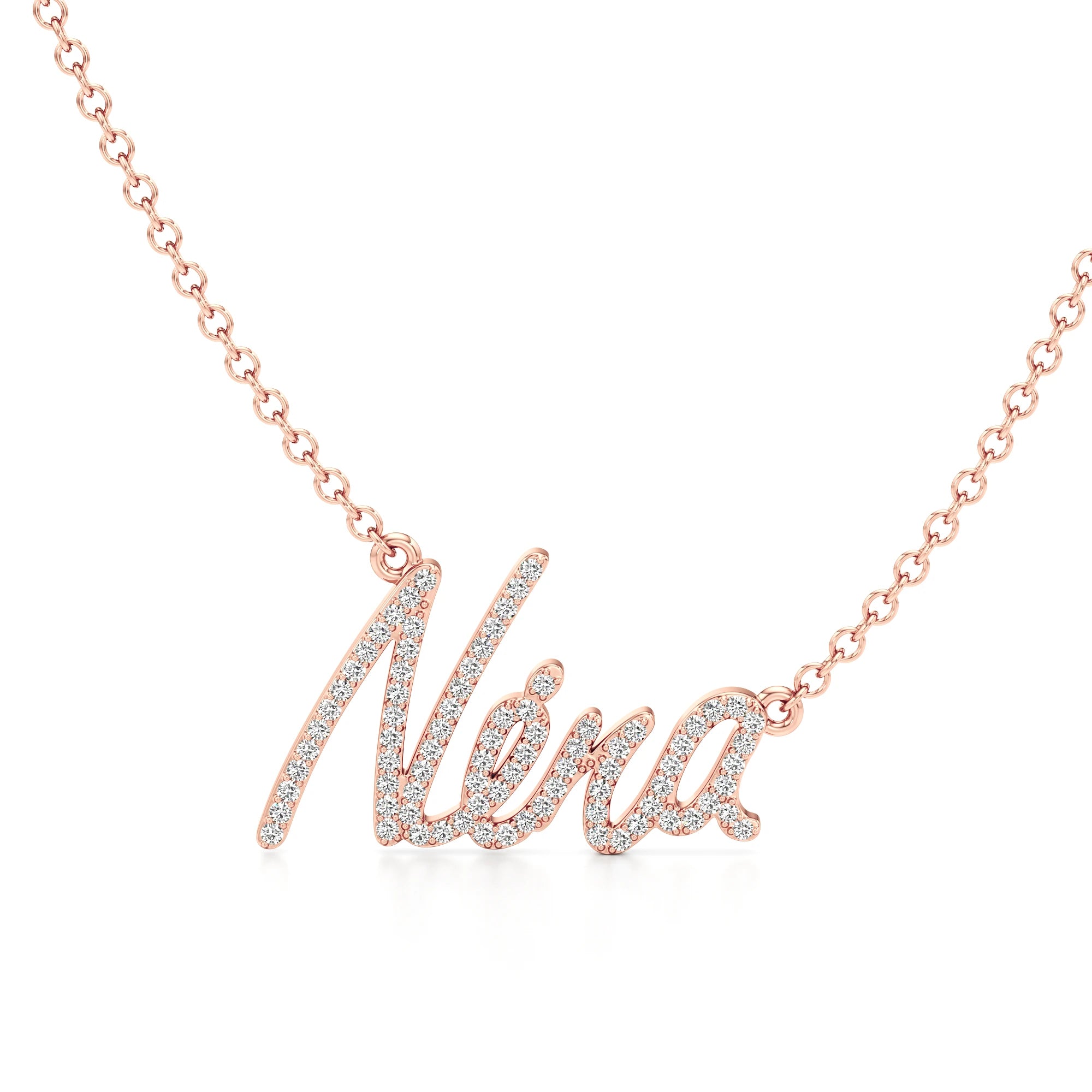 Name Necklace in Diamond Pavé