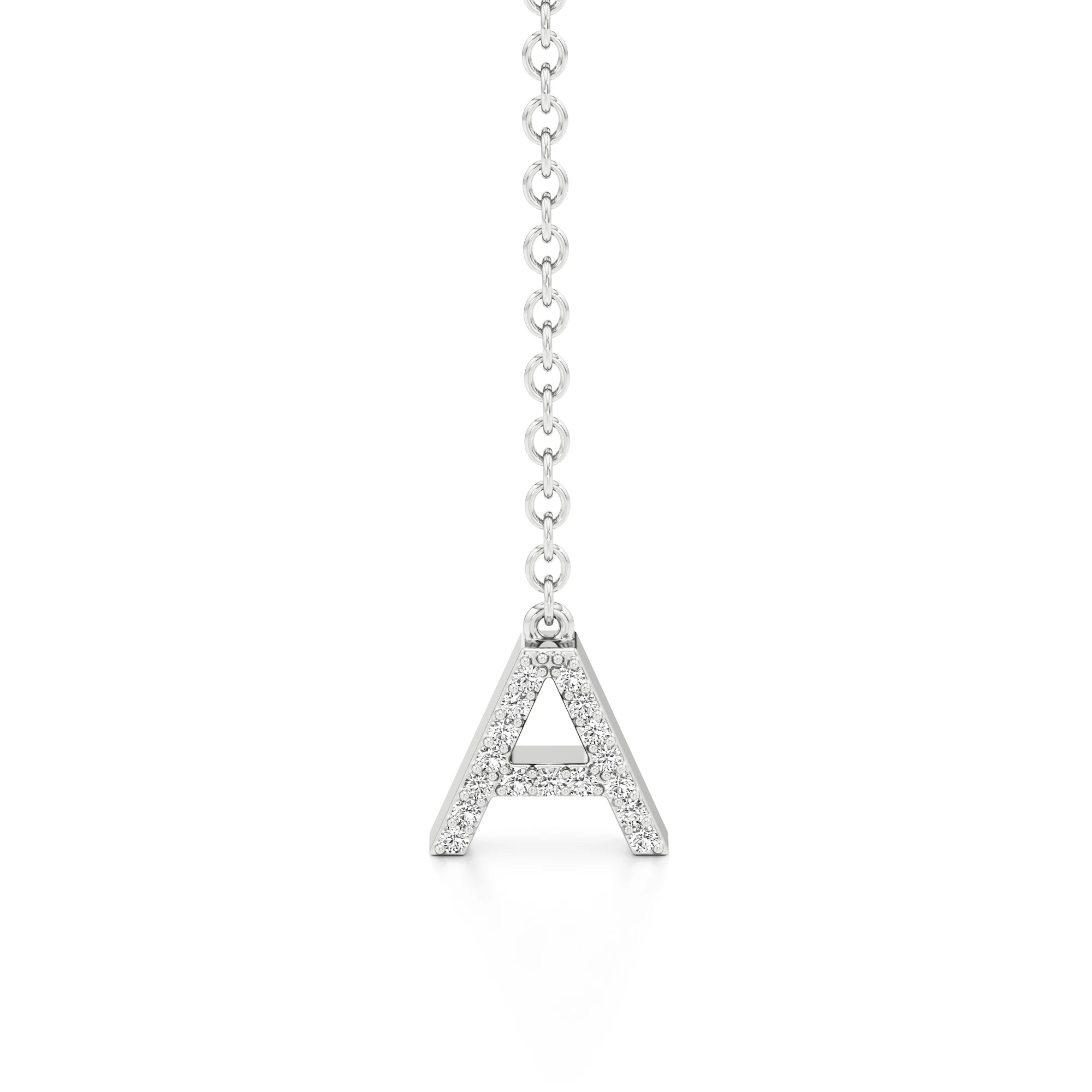 Diamond Pavé Double Initial Drop Necklace with Heart Detail