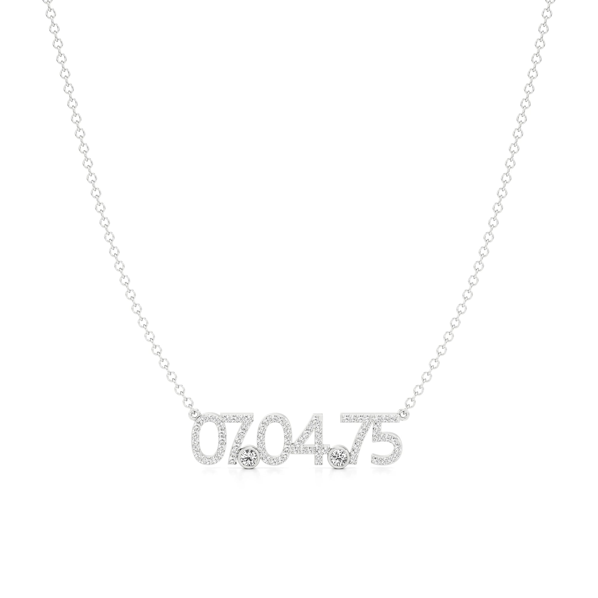 Date Necklace in Diamond Pavé