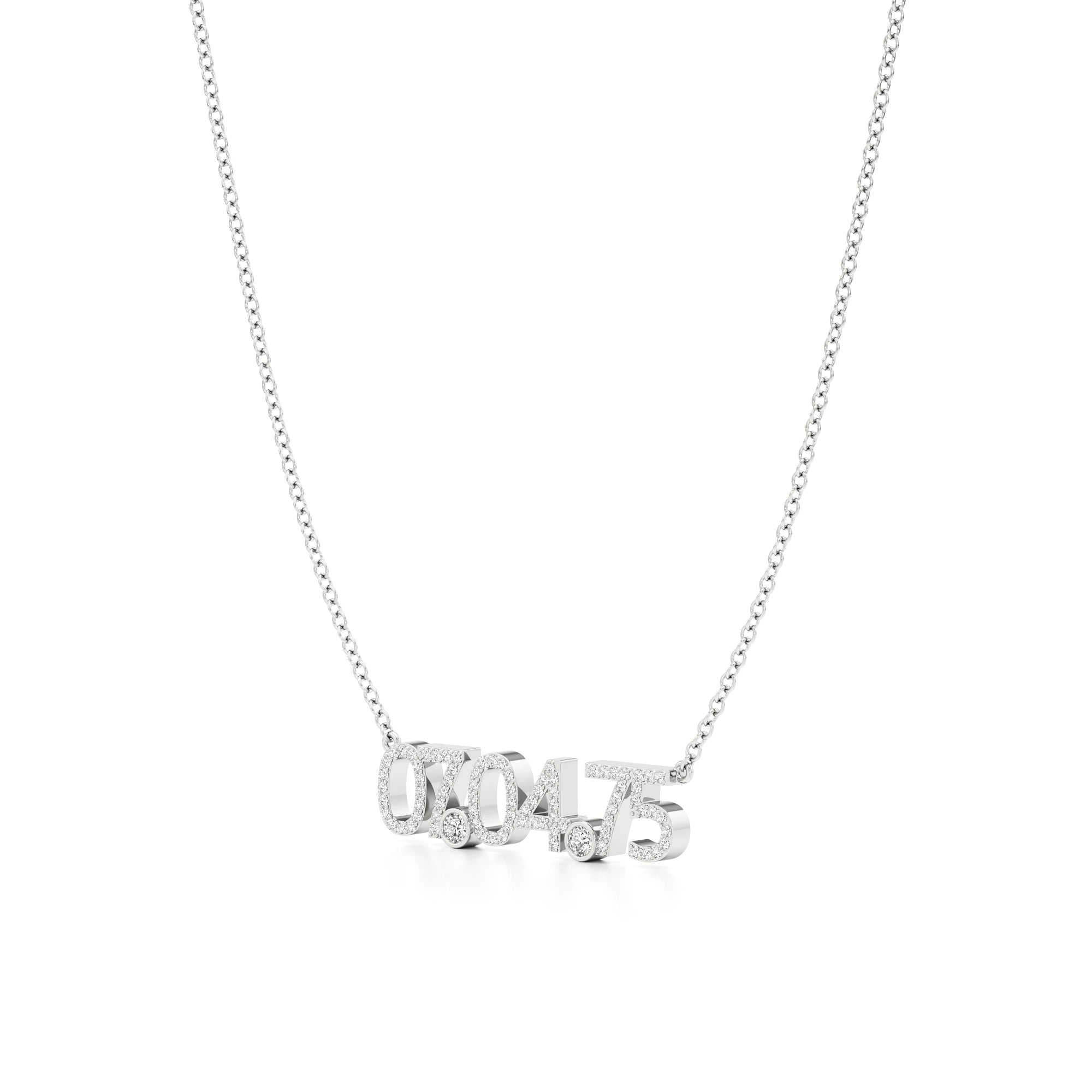 Date Necklace in Diamond Pavé