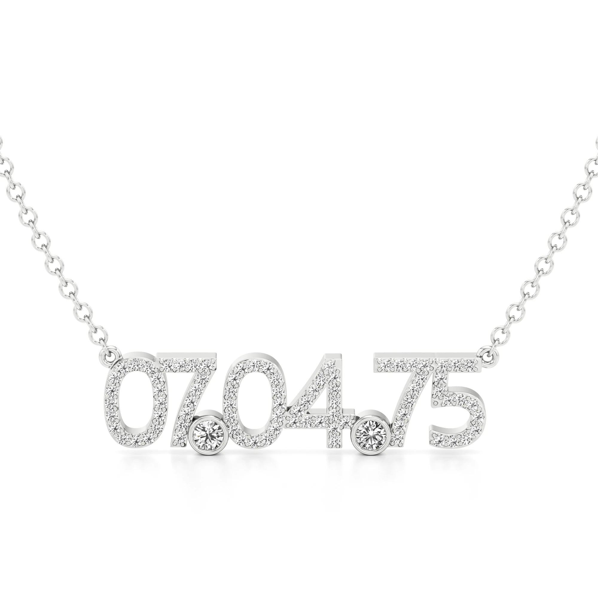 Date Necklace in Diamond Pavé