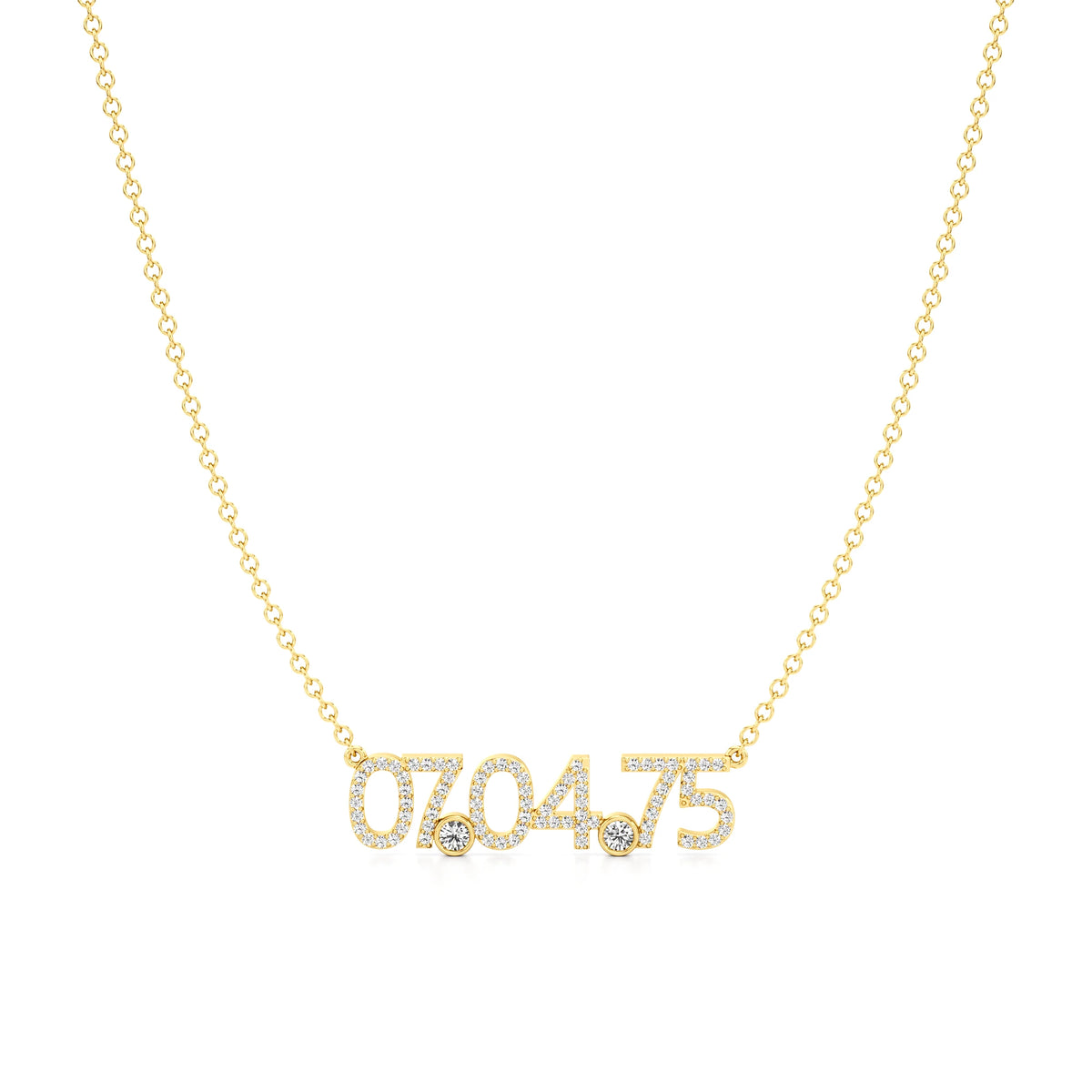 Date Necklace in Diamond Pavé