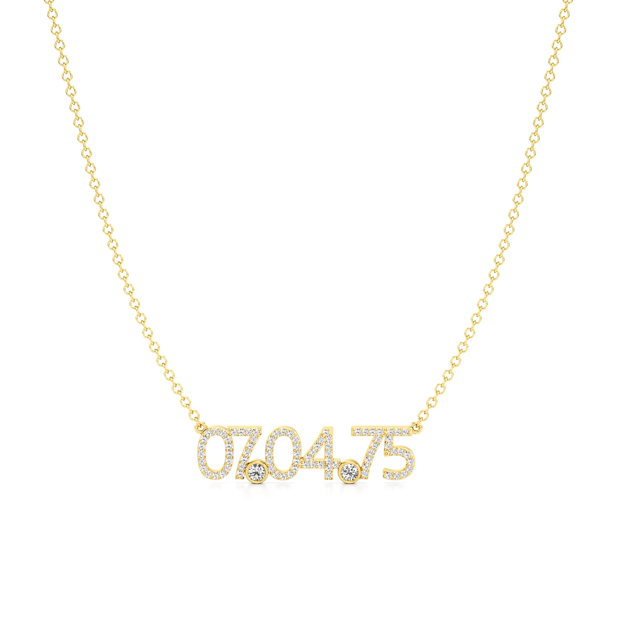 Date Necklace in Diamond Pavé