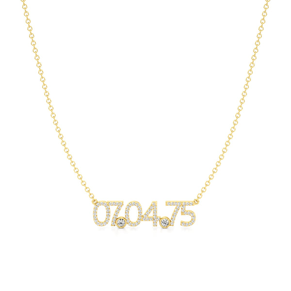 Date Necklace in Diamond Pavé