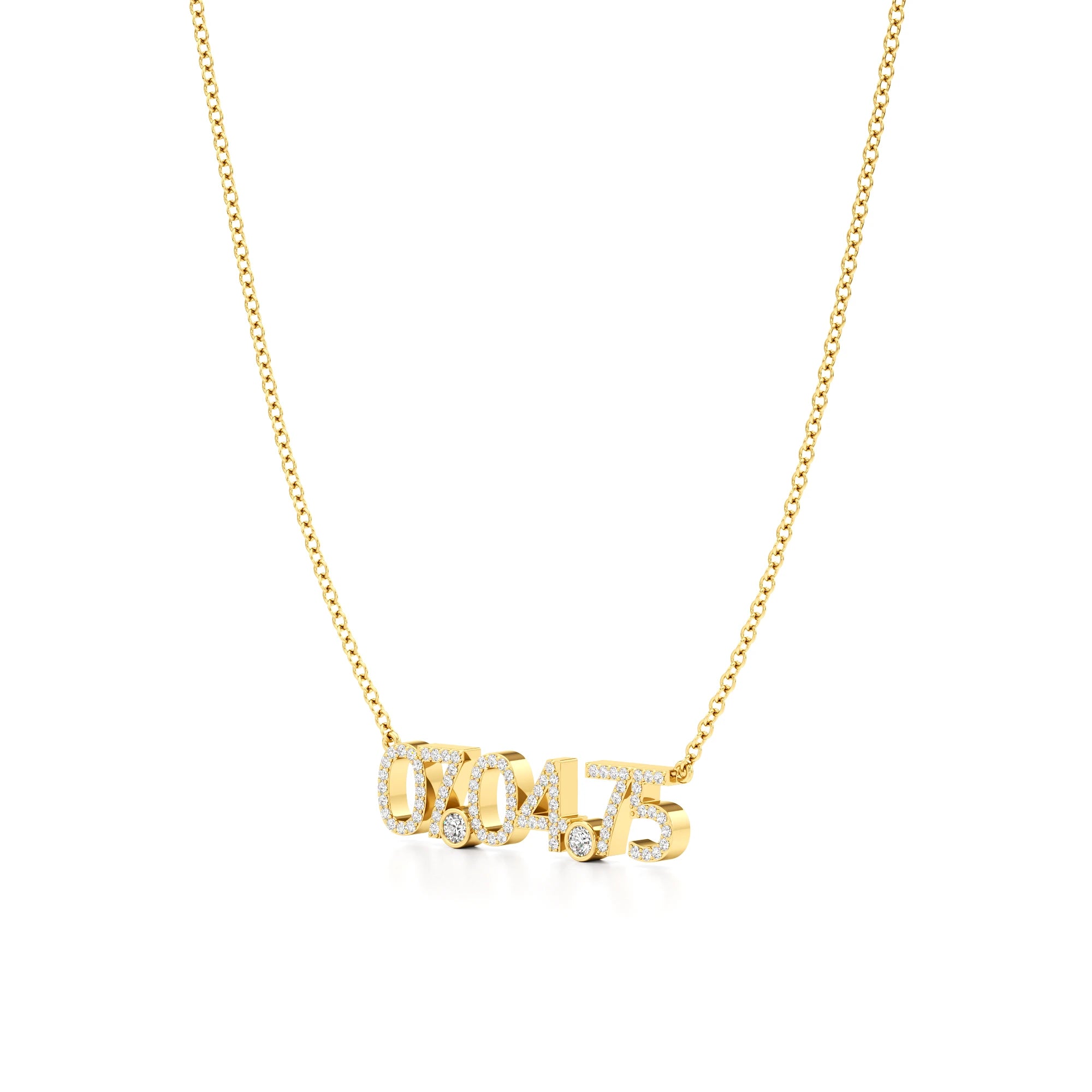Date Necklace in Diamond Pavé
