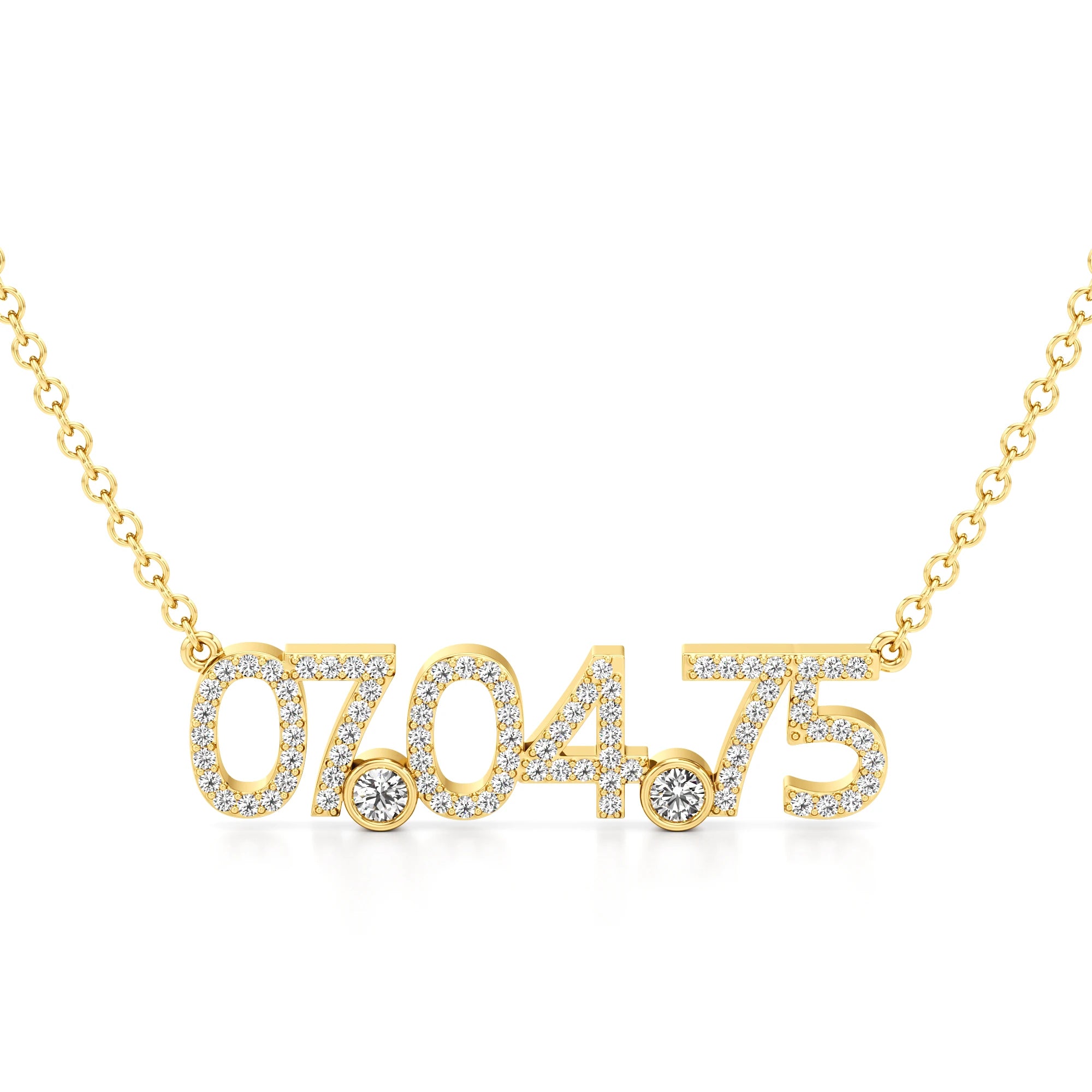 Date Necklace in Diamond Pavé