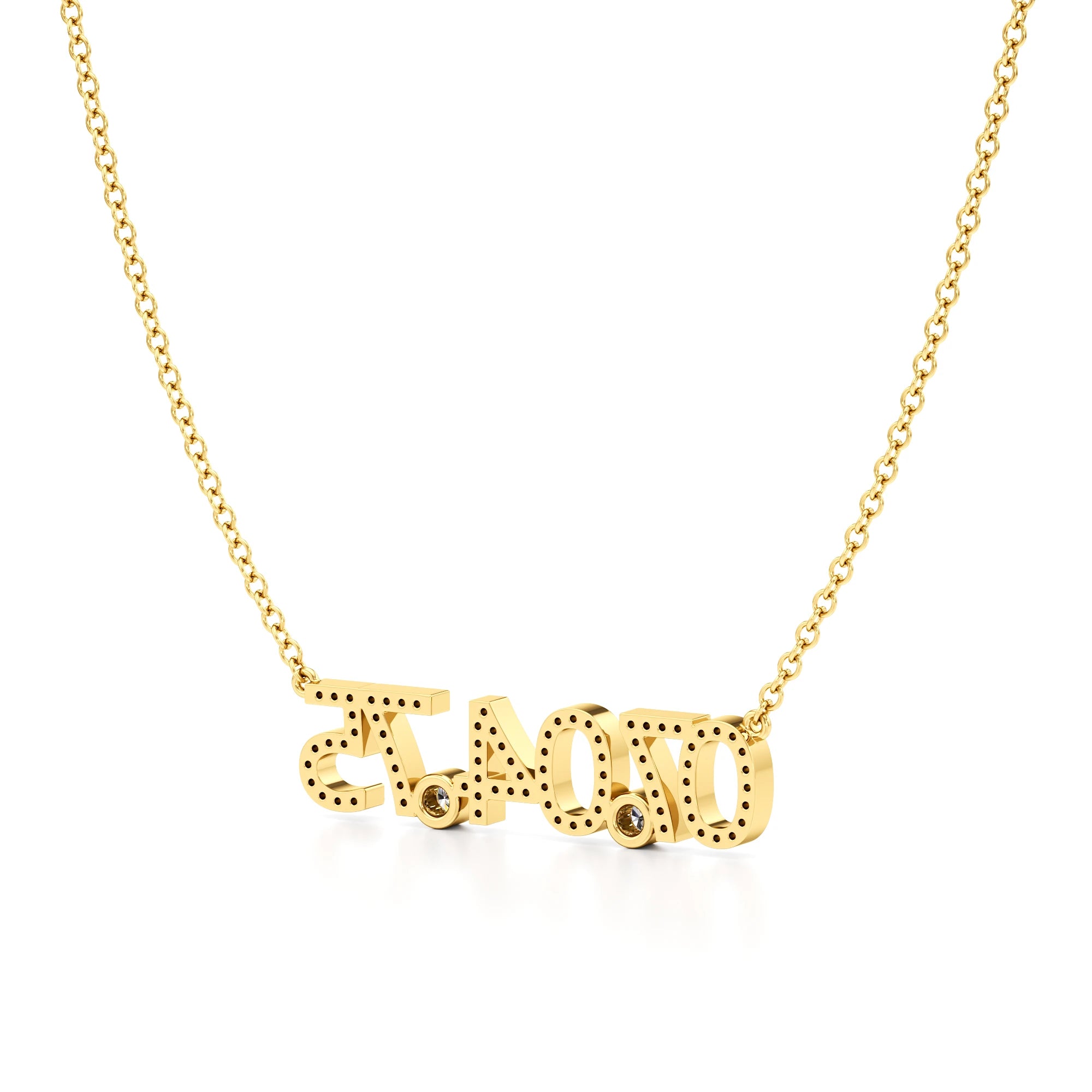 Date Necklace in Diamond Pavé