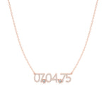 Date Necklace in Diamond Pavé