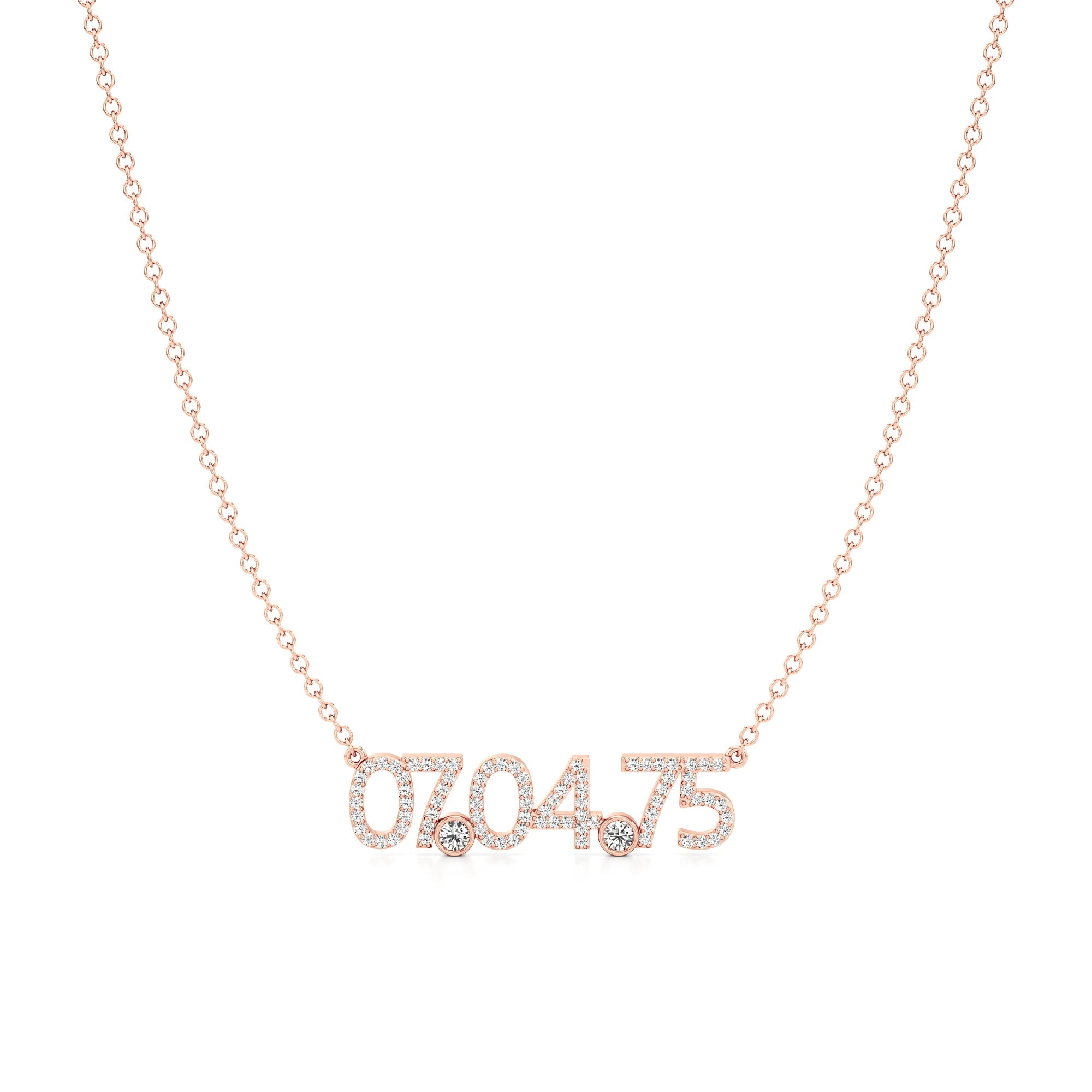 Date Necklace in Diamond Pavé