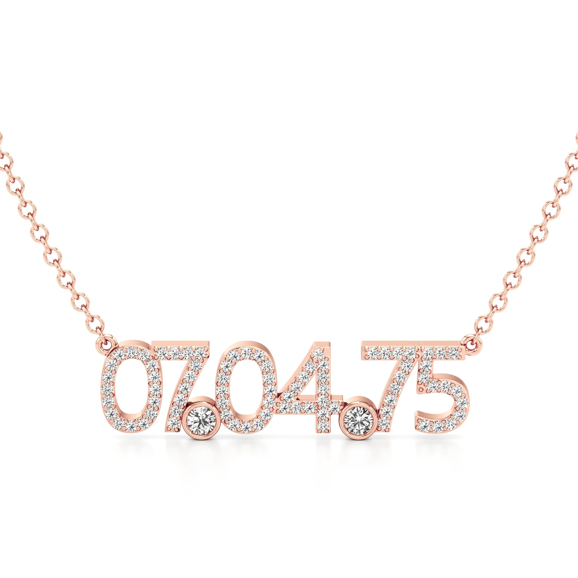 Date Necklace in Diamond Pavé