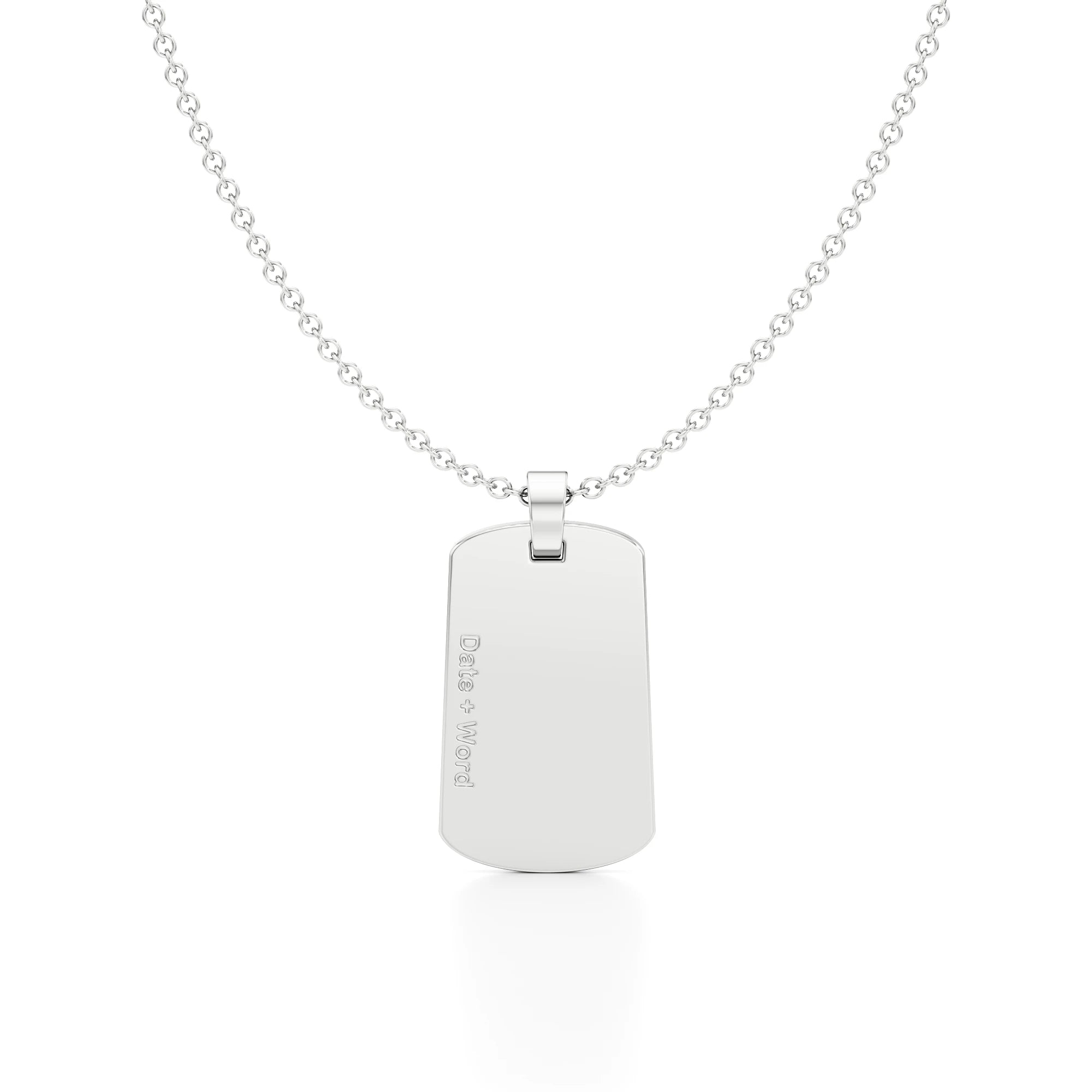 Edgy Army Dog Tag Initial Year Necklace