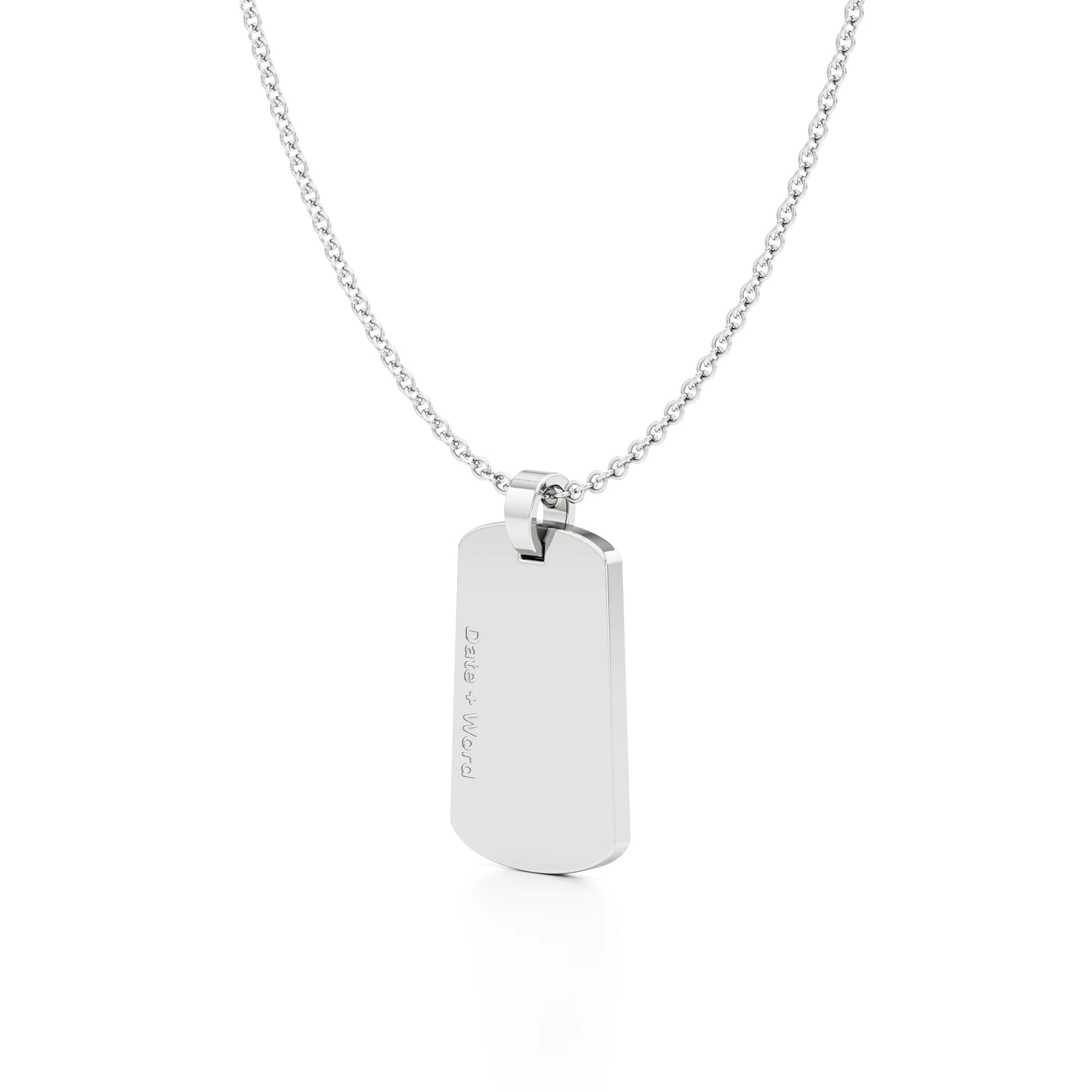 Edgy Army Dog Tag Initial Year Necklace