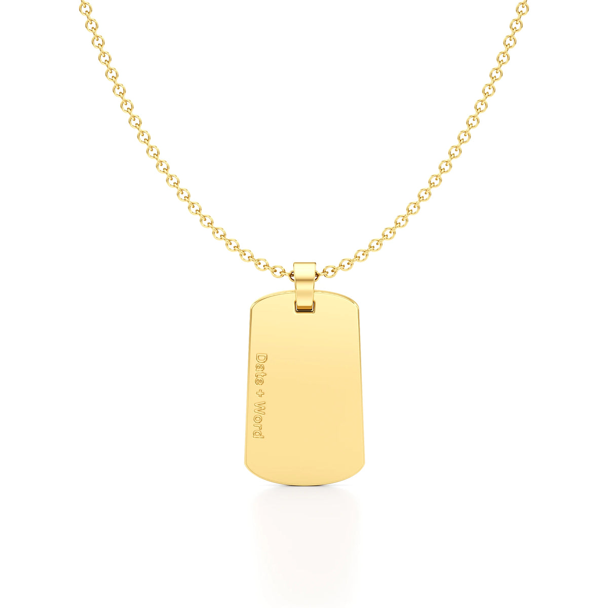 Edgy Army Dog Tag Initial Year Necklace