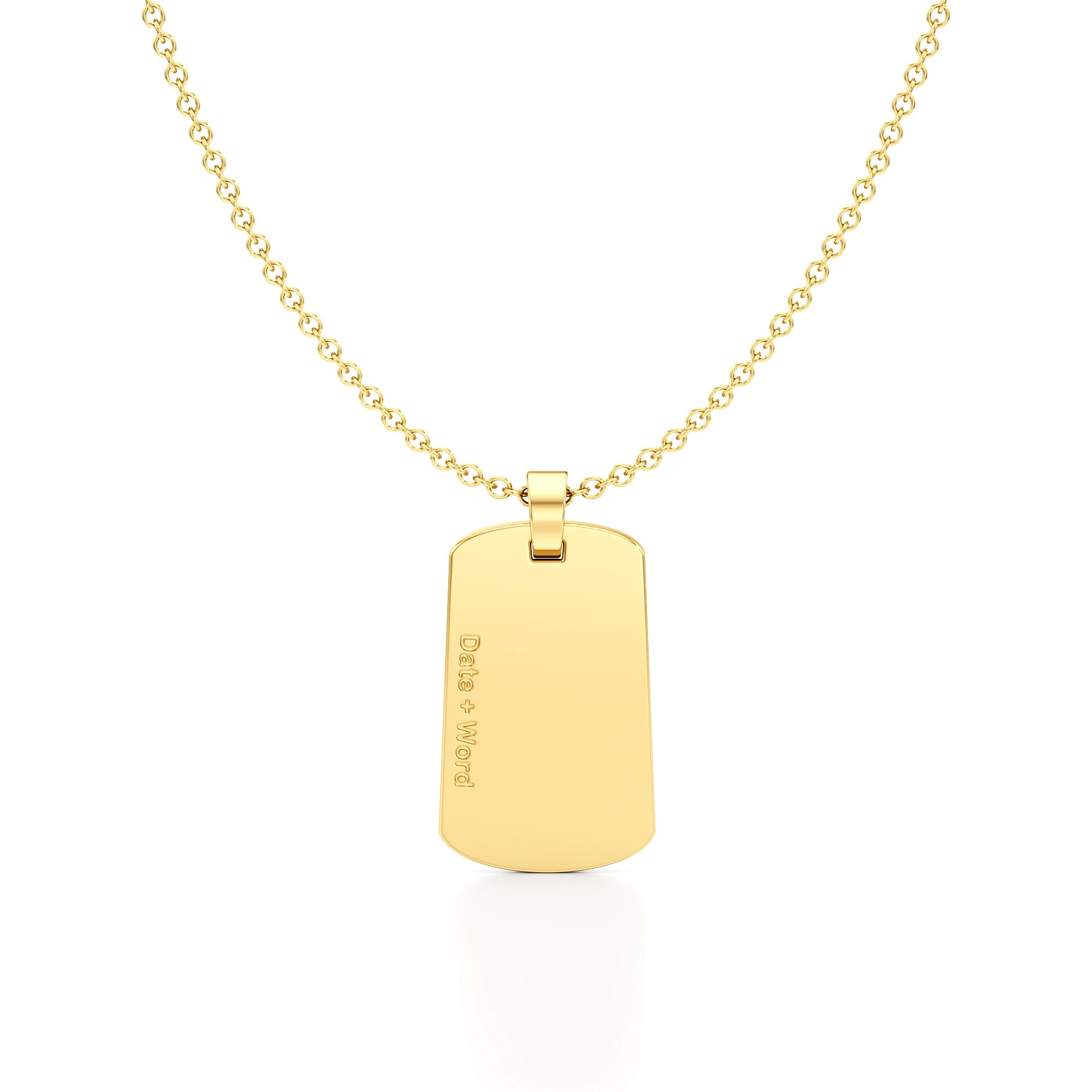 Edgy Army Dog Tag Initial Year Necklace
