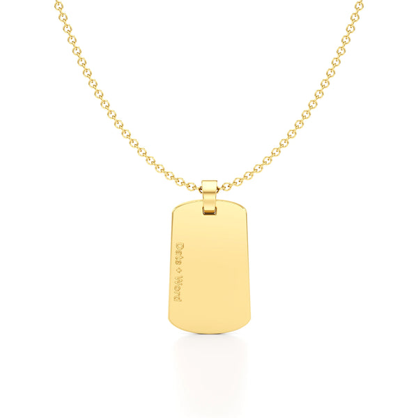 Edgy Army Dog Tag Initial Year Necklace