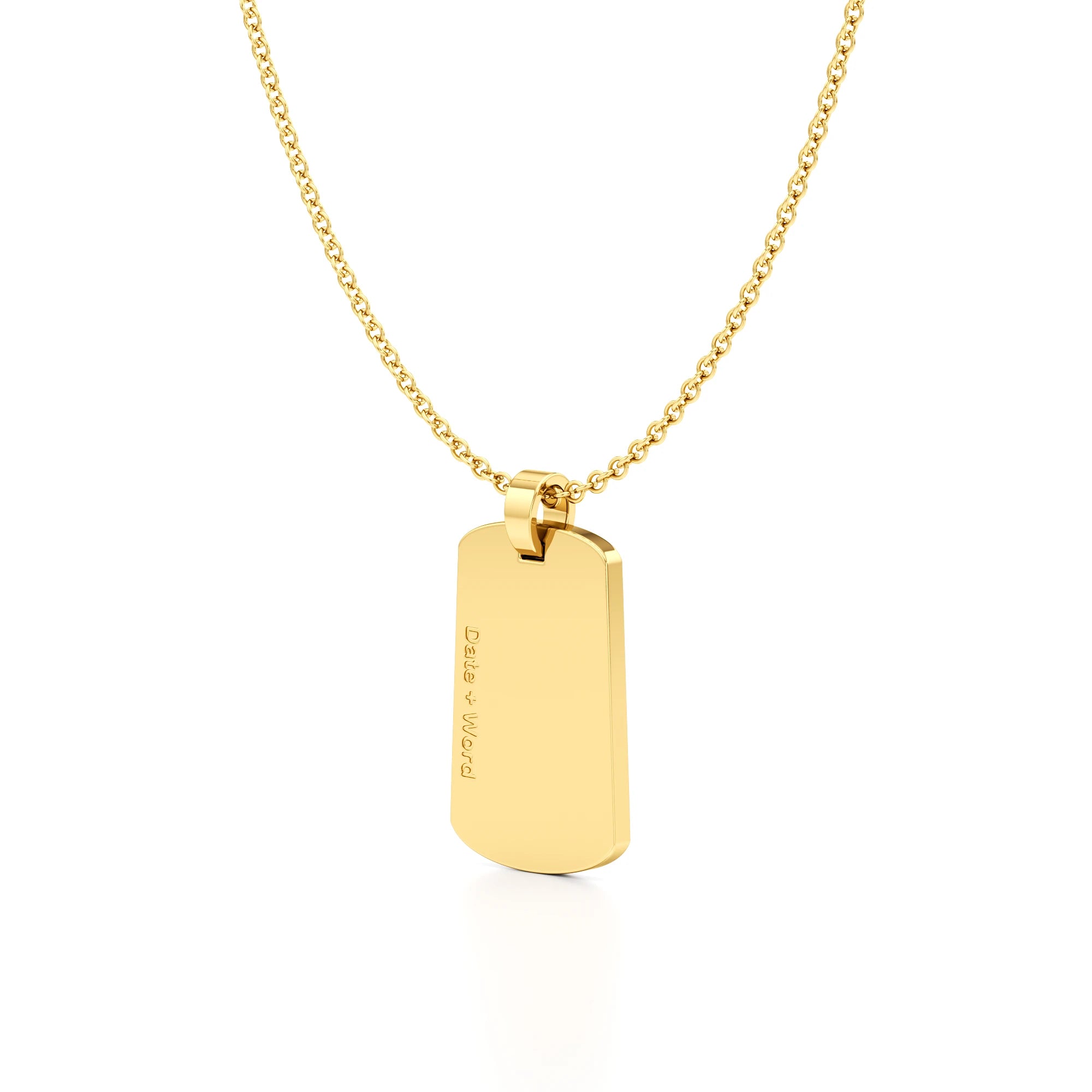Edgy Army Dog Tag Initial Year Necklace
