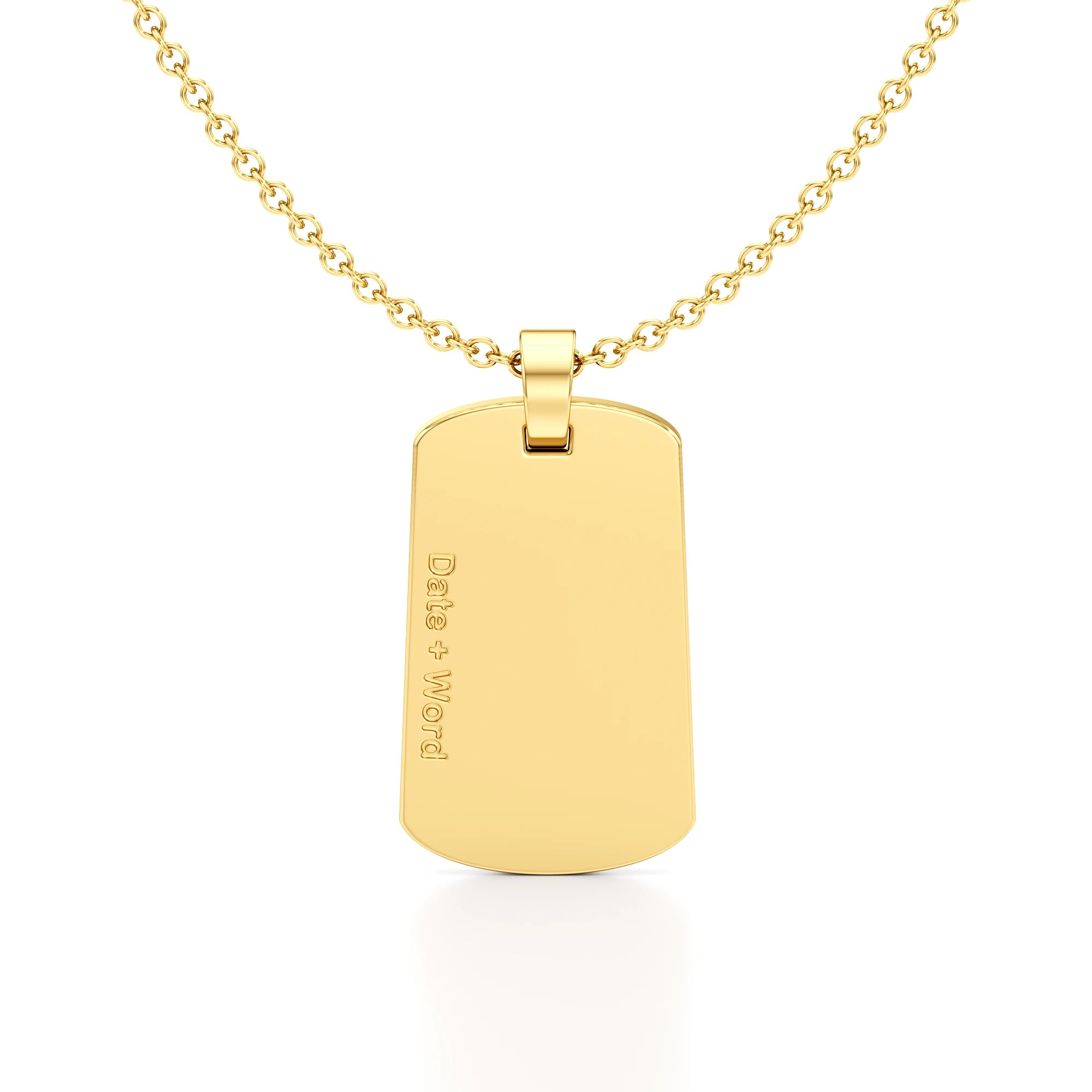 Edgy Army Dog Tag Initial Year Necklace