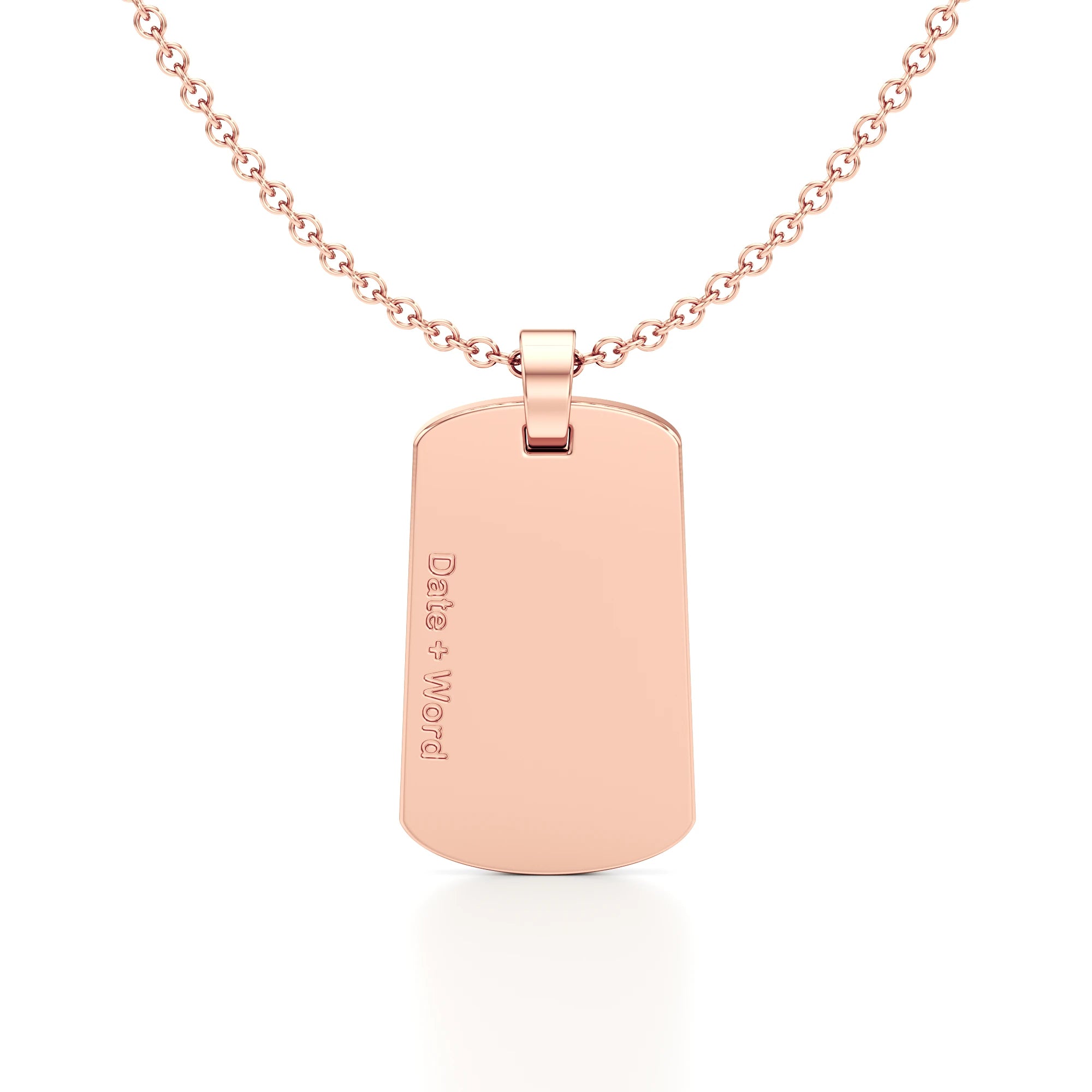 Edgy Army Dog Tag Initial Year Necklace