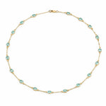 Oval Cut Bezel Set Station Necklace